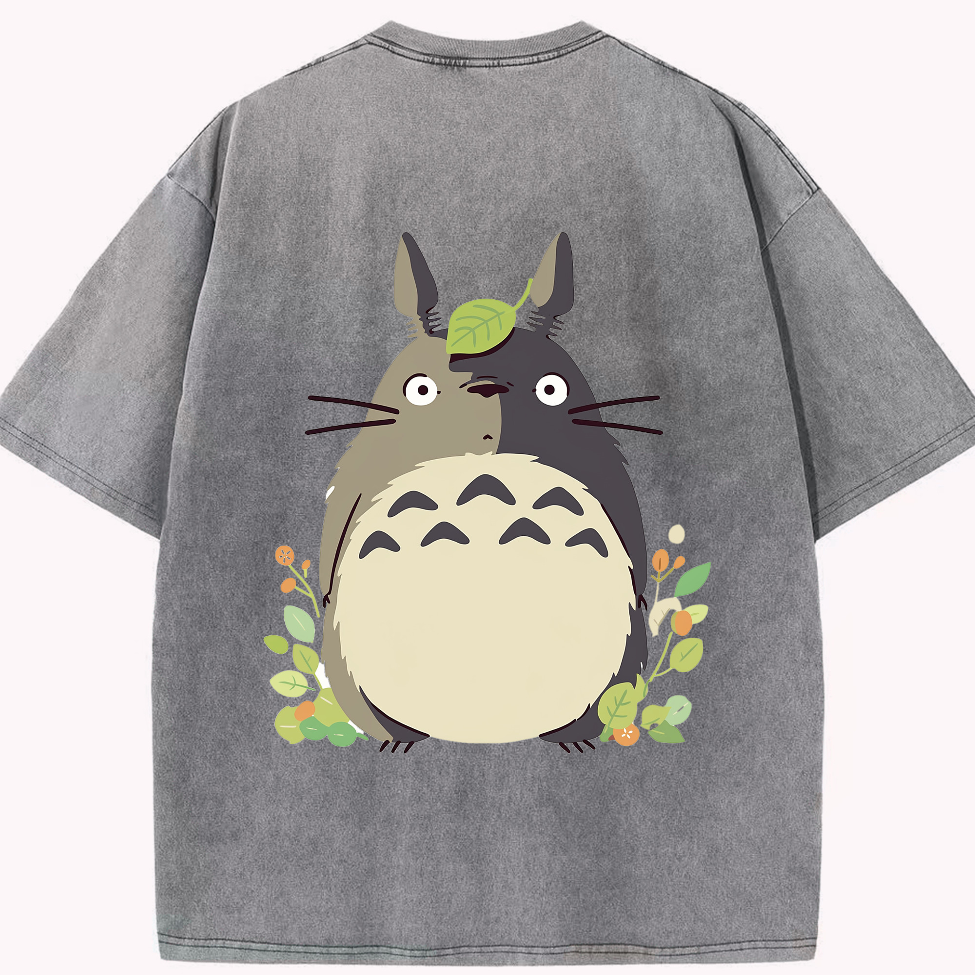 （画像用） となりのトトロ 草壁メイ 草壁サツキ My Neighbor Totoro Satsuki Kusakabe Mei Kusakabe 綿100% ヴィンテージ風 半袖Tシャツ（背面プリント）