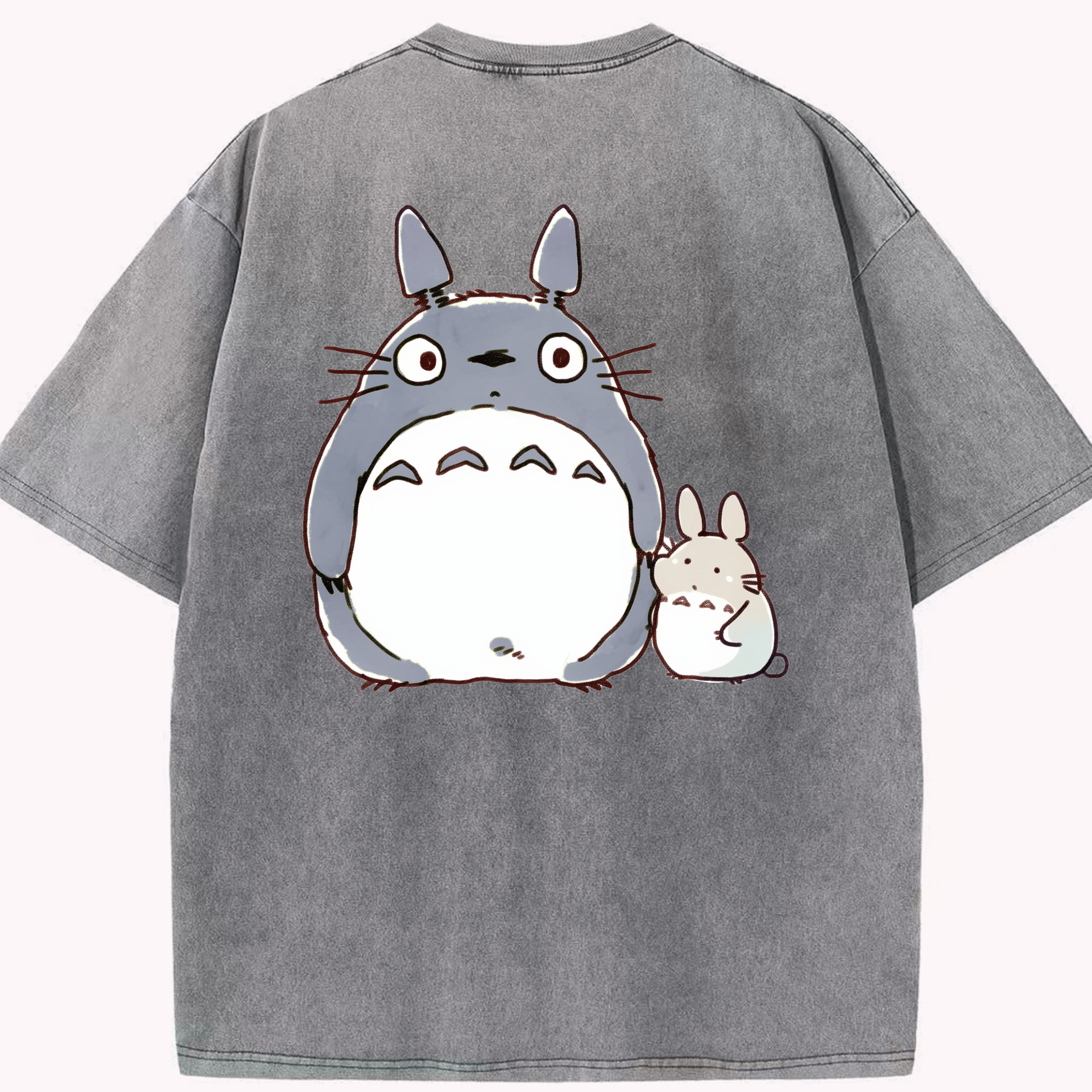 （画像用） となりのトトロ 草壁メイ 草壁サツキ My Neighbor Totoro Satsuki Kusakabe Mei Kusakabe 綿100% ヴィンテージ風 半袖Tシャツ（背面プリント）