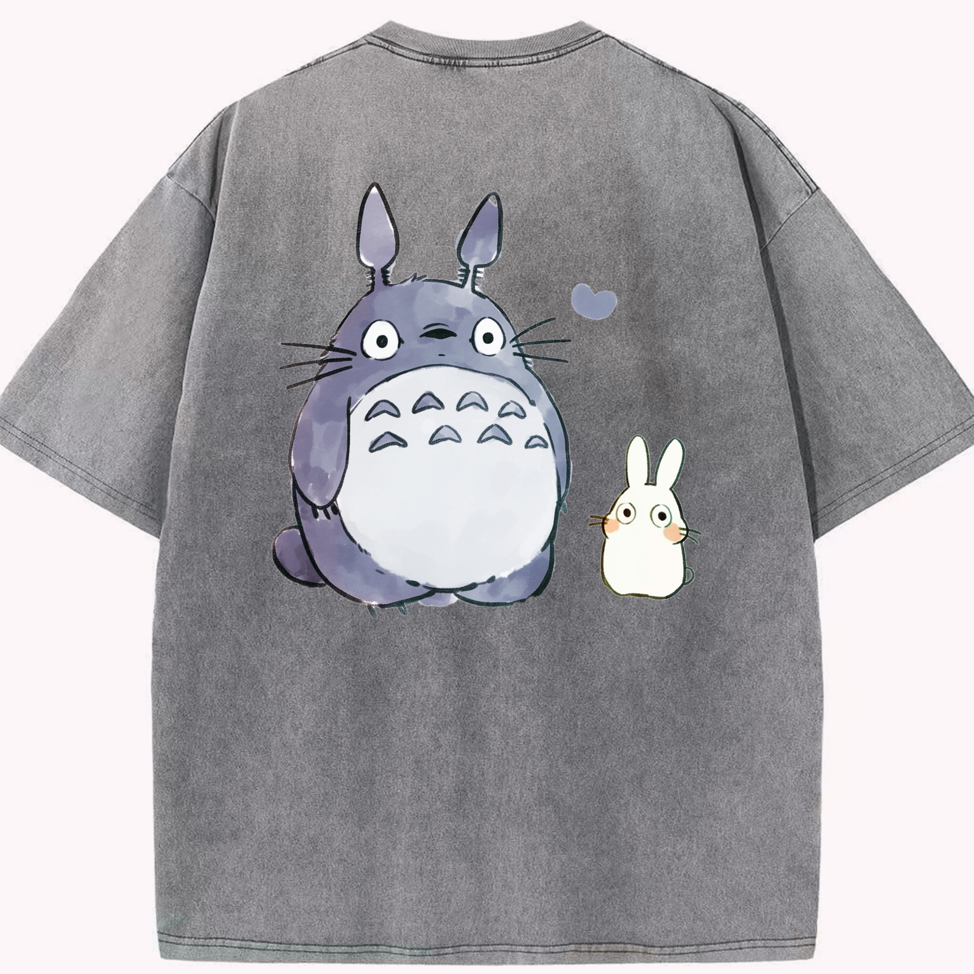 （画像用） となりのトトロ 草壁メイ 草壁サツキ My Neighbor Totoro Satsuki Kusakabe Mei Kusakabe 綿100% ヴィンテージ風 半袖Tシャツ（背面プリント）