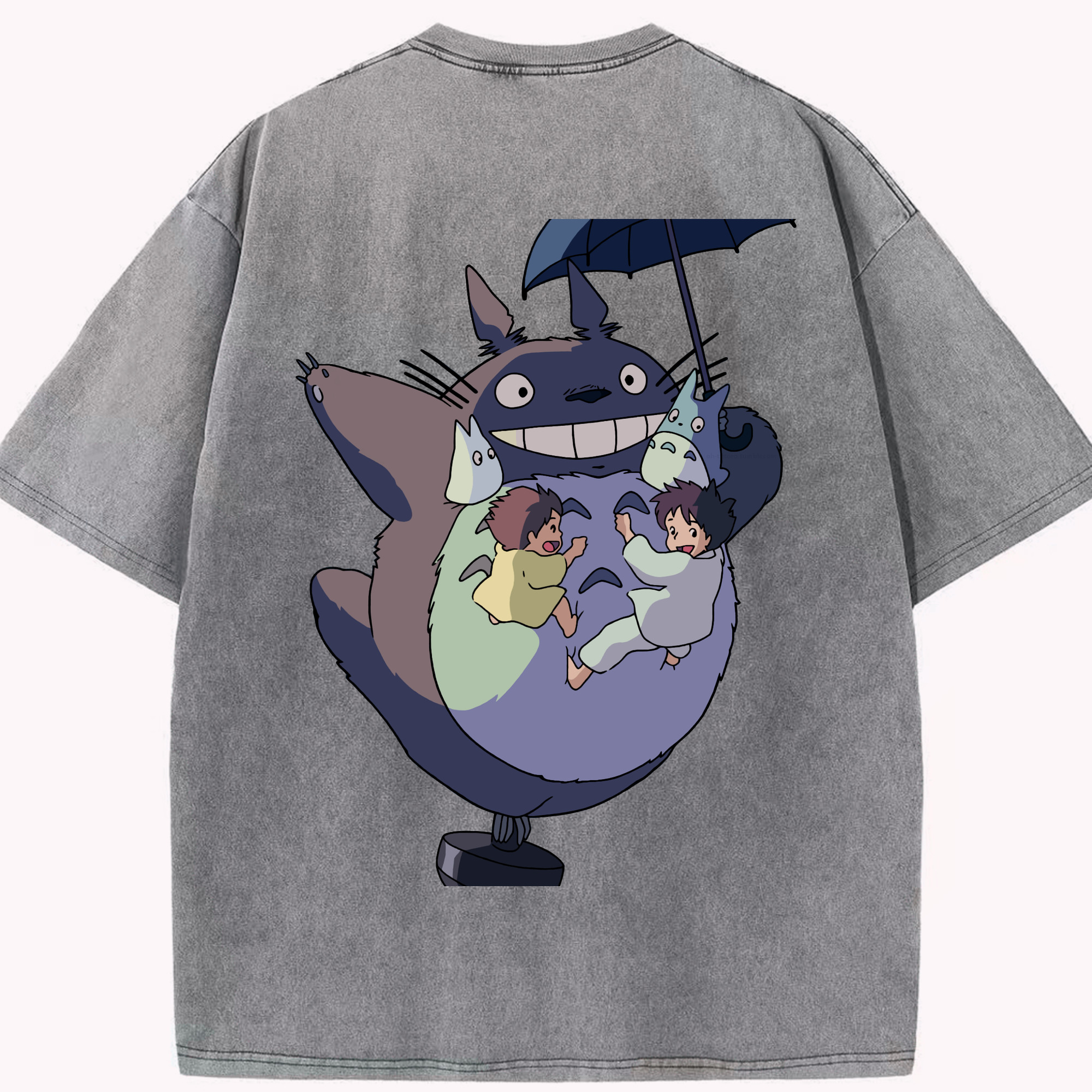 （画像用） となりのトトロ 草壁メイ 草壁サツキ My Neighbor Totoro Satsuki Kusakabe Mei Kusakabe 綿100% ヴィンテージ風 半袖Tシャツ（背面プリント）
