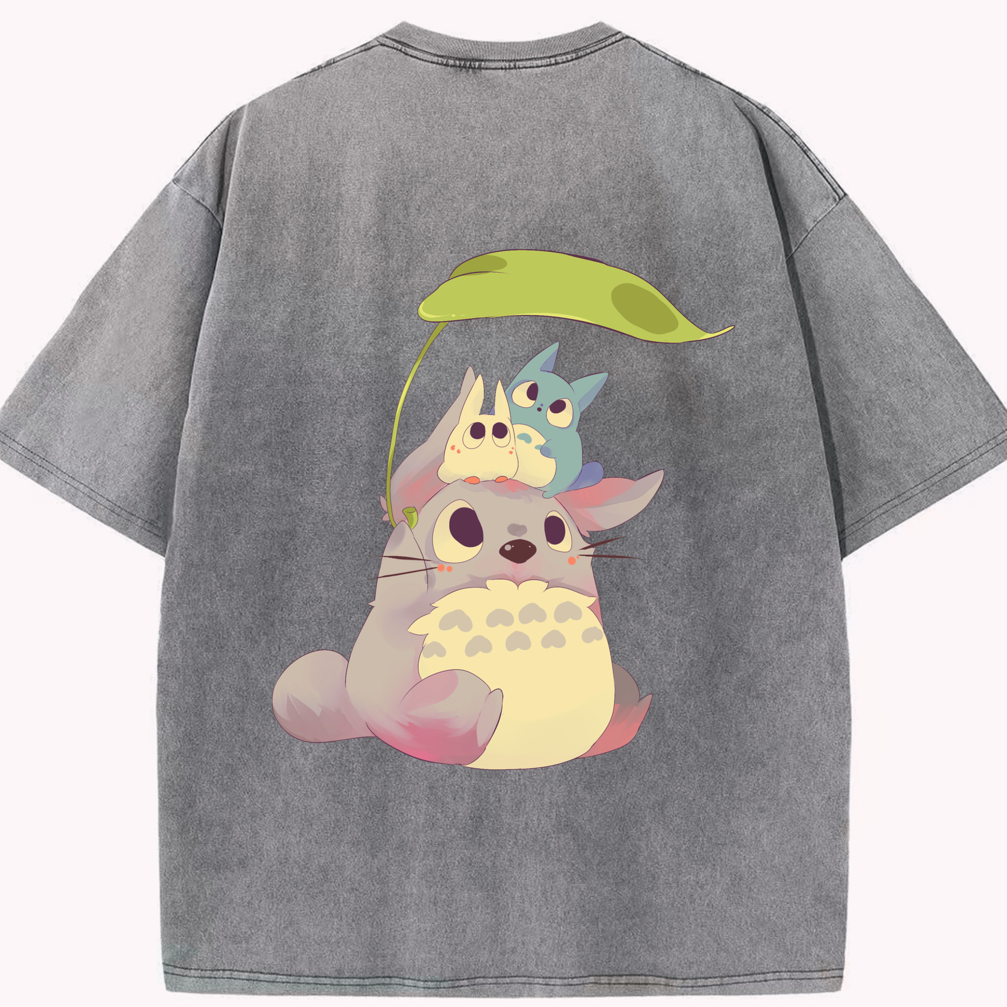 （画像用） となりのトトロ 草壁メイ 草壁サツキ My Neighbor Totoro Satsuki Kusakabe Mei Kusakabe 綿100% ヴィンテージ風 半袖Tシャツ（背面プリント）