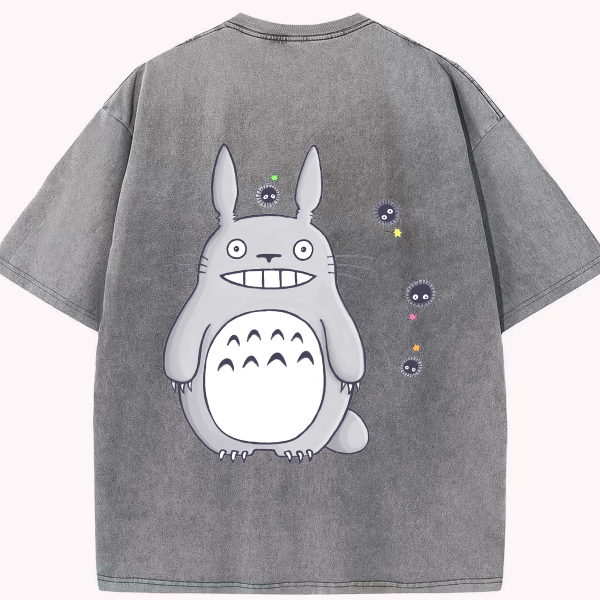 （画像用） となりのトトロ 草壁メイ 草壁サツキ My Neighbor Totoro Satsuki Kusakabe Mei Kusakabe 綿100% ヴィンテージ風 半袖Tシャツ（背面プリント）