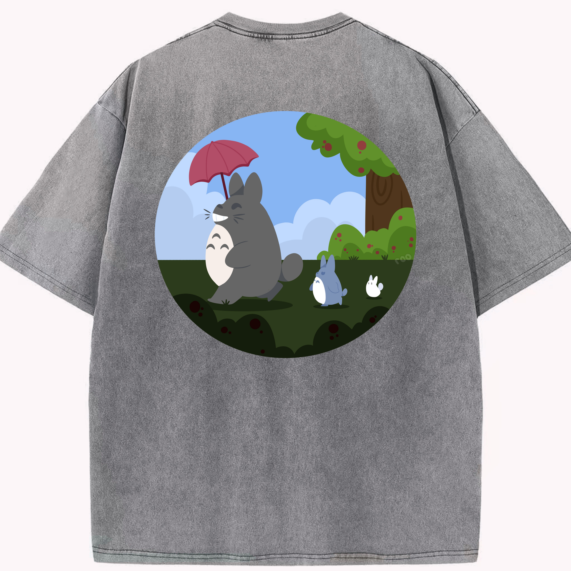 （画像用） となりのトトロ 草壁メイ 草壁サツキ My Neighbor Totoro Satsuki Kusakabe Mei Kusakabe 綿100% ヴィンテージ風 半袖Tシャツ（背面プリント）
