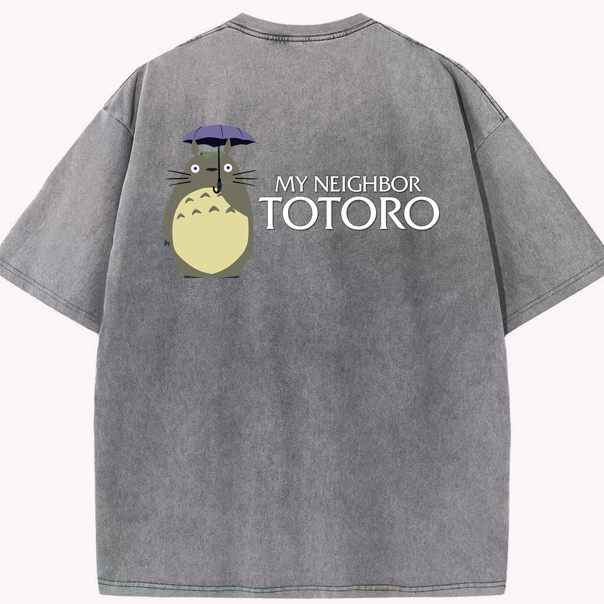 （画像用） となりのトトロ 草壁メイ 草壁サツキ My Neighbor Totoro Satsuki Kusakabe Mei Kusakabe 綿100% ヴィンテージ風 半袖Tシャツ（背面プリント）