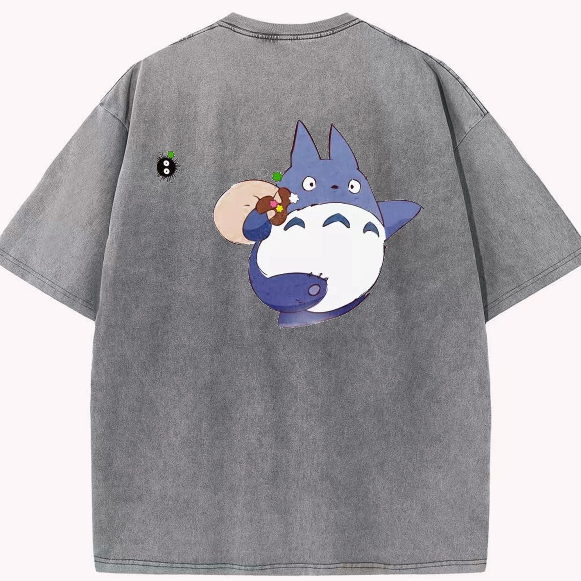 （画像用） となりのトトロ 草壁メイ 草壁サツキ My Neighbor Totoro Satsuki Kusakabe Mei Kusakabe 綿100% ヴィンテージ風 半袖Tシャツ（背面プリント）