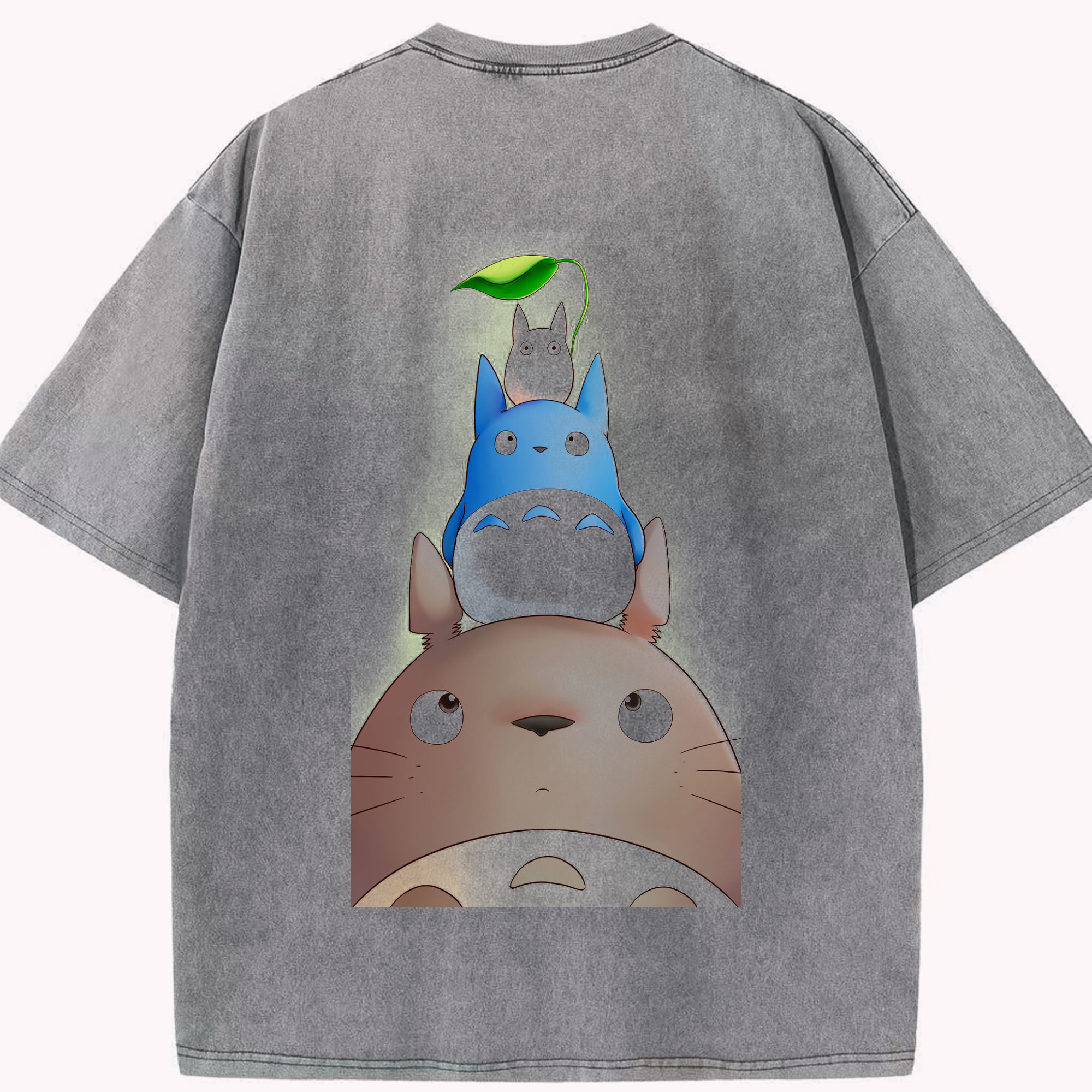 （画像用） となりのトトロ 草壁メイ 草壁サツキ My Neighbor Totoro Satsuki Kusakabe Mei Kusakabe 綿100% ヴィンテージ風 半袖Tシャツ（背面プリント）