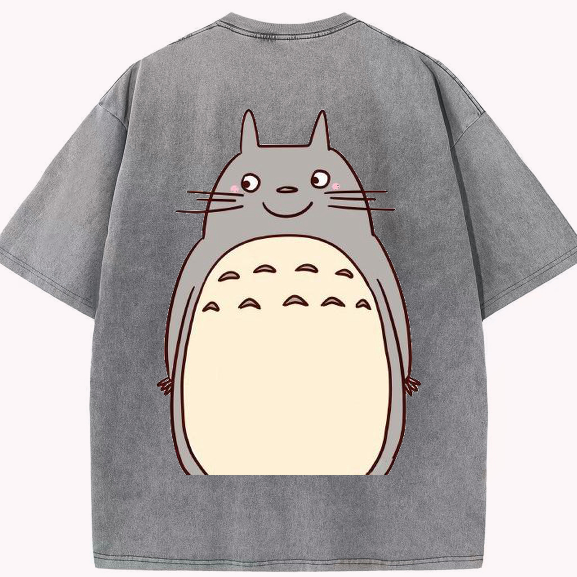 （画像用） となりのトトロ 草壁メイ 草壁サツキ My Neighbor Totoro Satsuki Kusakabe Mei Kusakabe 綿100% ヴィンテージ風 半袖Tシャツ（背面プリント）