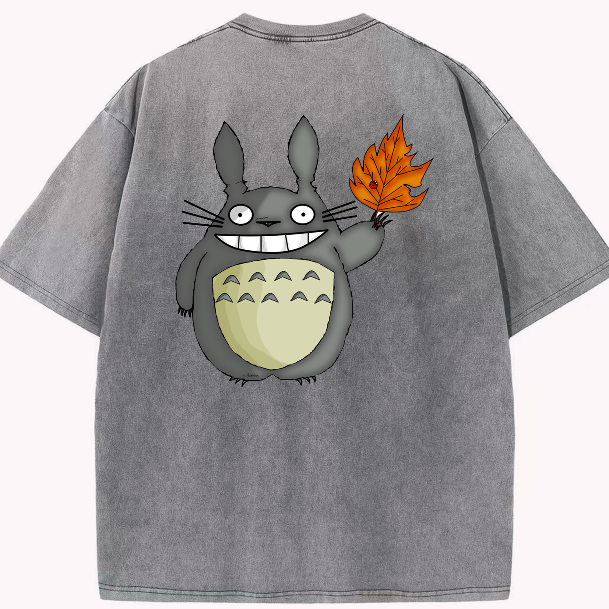 （画像用） となりのトトロ 草壁メイ 草壁サツキ My Neighbor Totoro Satsuki Kusakabe Mei Kusakabe 綿100% ヴィンテージ風 半袖Tシャツ（背面プリント）