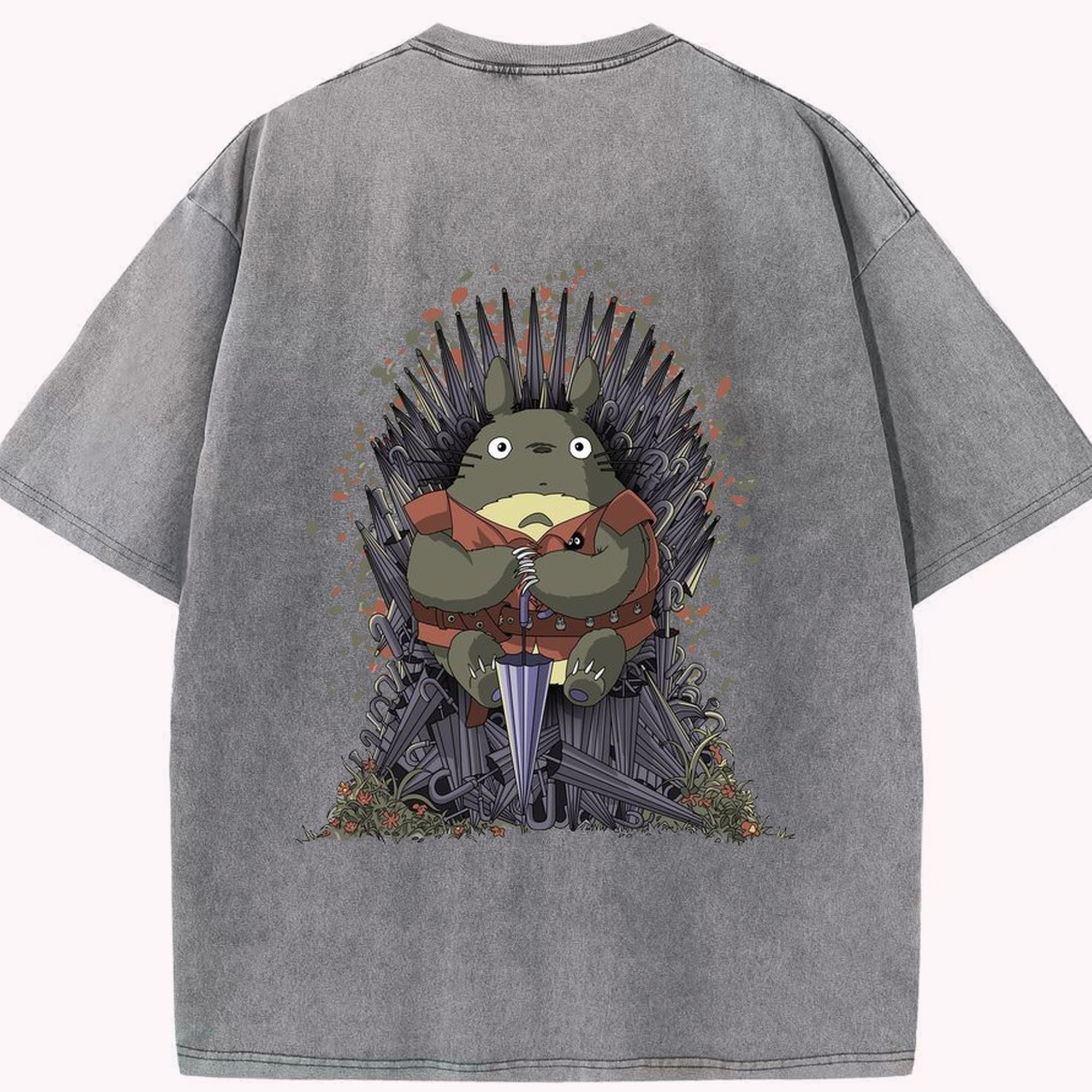 （画像用） となりのトトロ 草壁メイ 草壁サツキ My Neighbor Totoro Satsuki Kusakabe Mei Kusakabe 綿100% ヴィンテージ風 半袖Tシャツ（背面プリント）