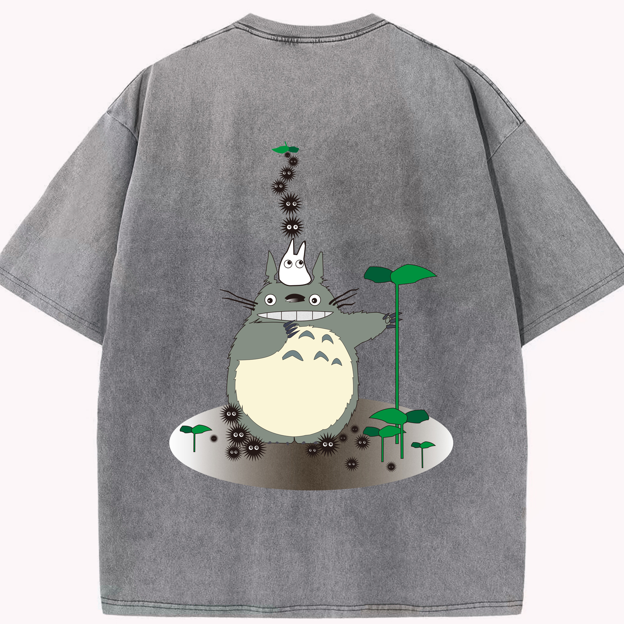 （画像用） となりのトトロ 草壁メイ 草壁サツキ My Neighbor Totoro Satsuki Kusakabe Mei Kusakabe 綿100% ヴィンテージ風 半袖Tシャツ（背面プリント）