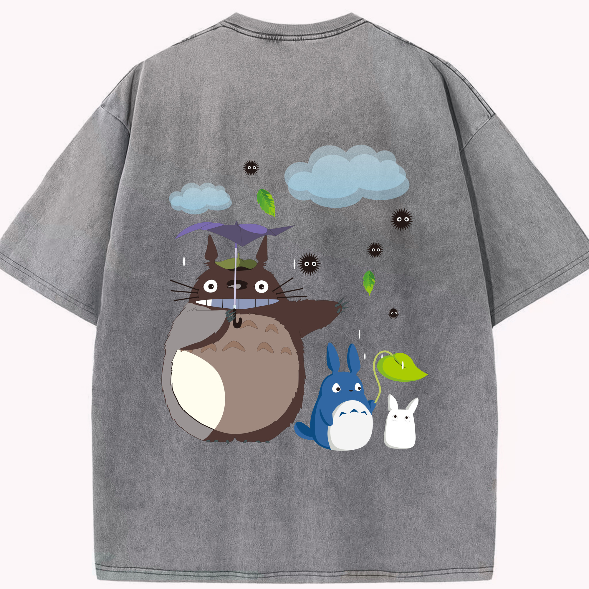 （画像用） となりのトトロ 草壁メイ 草壁サツキ My Neighbor Totoro Satsuki Kusakabe Mei Kusakabe 綿100% ヴィンテージ風 半袖Tシャツ（背面プリント）