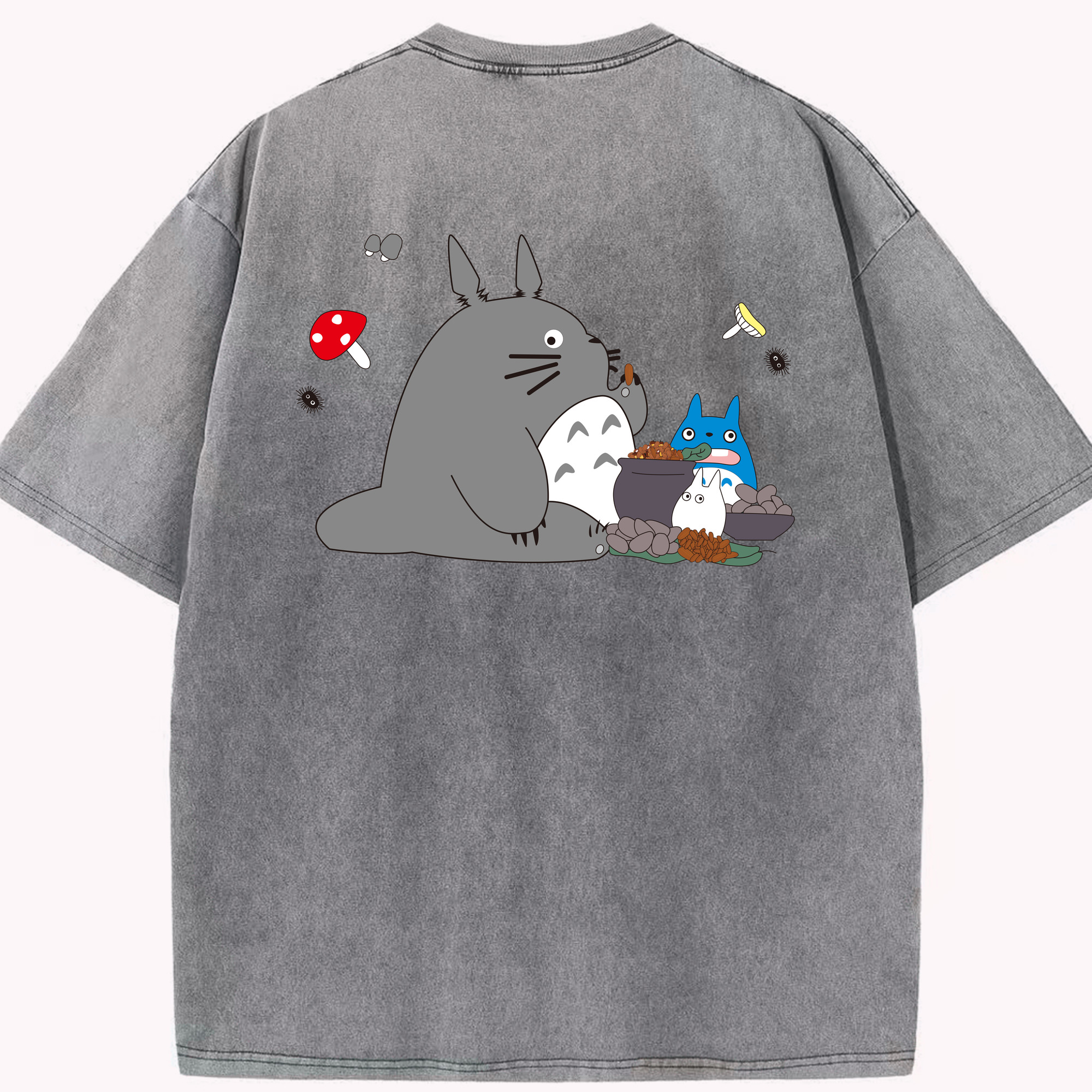 （画像用） となりのトトロ 草壁メイ 草壁サツキ My Neighbor Totoro Satsuki Kusakabe Mei Kusakabe 綿100% ヴィンテージ風 半袖Tシャツ（背面プリント）