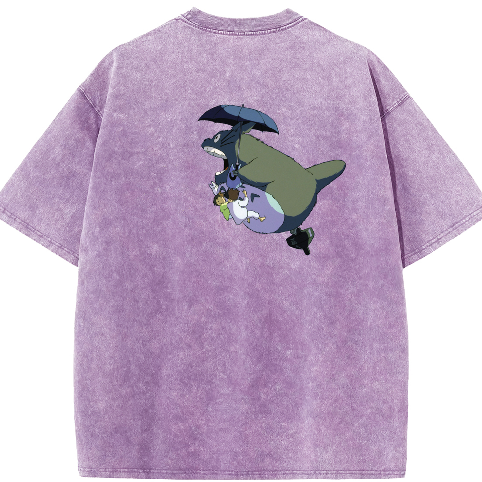 （画像用） となりのトトロ 草壁メイ 草壁サツキ My Neighbor Totoro Satsuki Kusakabe Mei Kusakabe 綿100% ヴィンテージ風 半袖Tシャツ（背面プリント）
