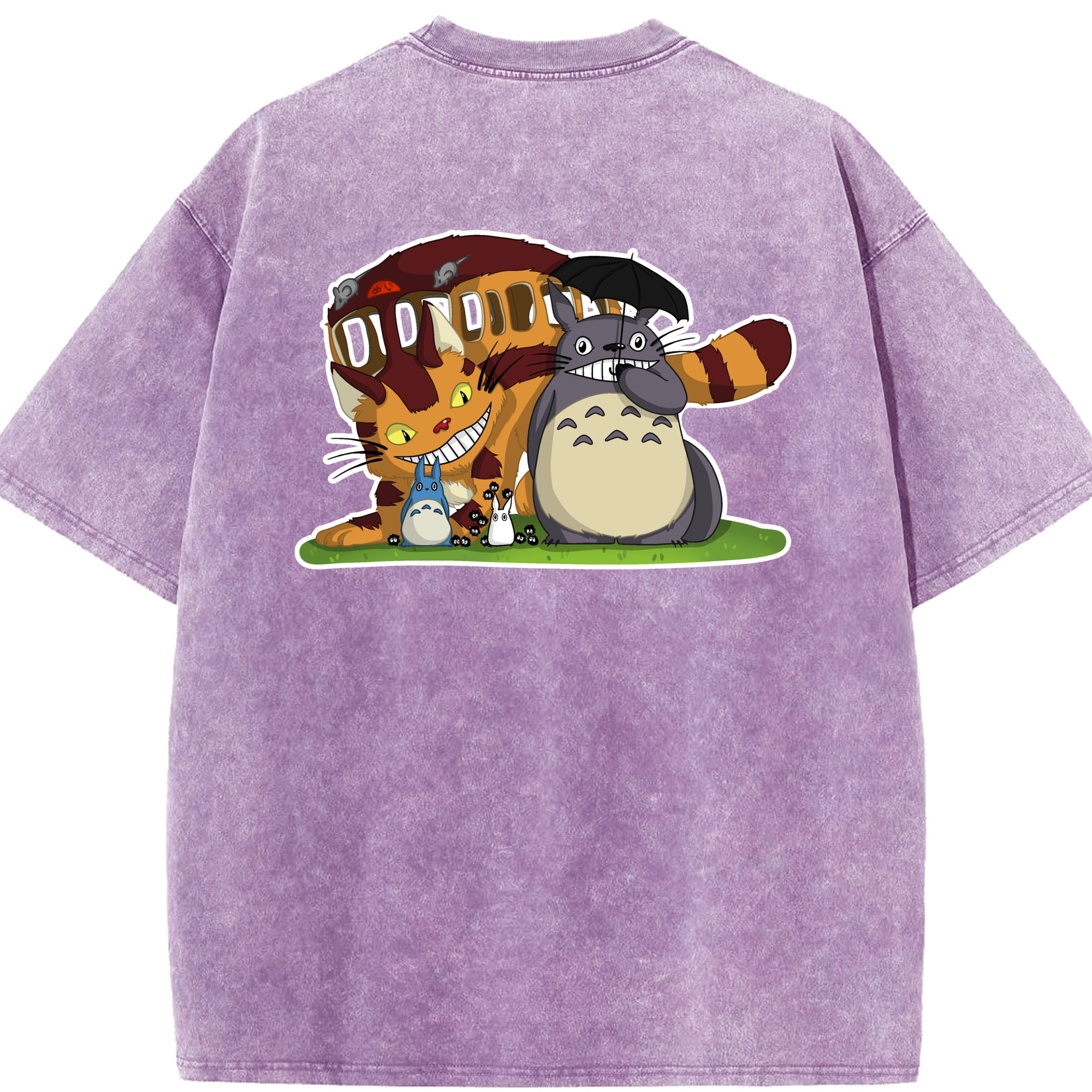 （画像用） となりのトトロ 草壁メイ 草壁サツキ My Neighbor Totoro Satsuki Kusakabe Mei Kusakabe 綿100% ヴィンテージ風 半袖Tシャツ（背面プリント）