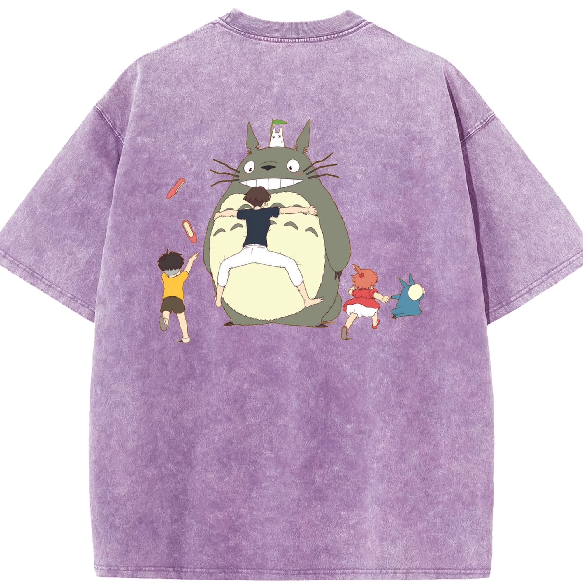 （画像用） となりのトトロ 草壁メイ 草壁サツキ My Neighbor Totoro Satsuki Kusakabe Mei Kusakabe 綿100% ヴィンテージ風 半袖Tシャツ（背面プリント）