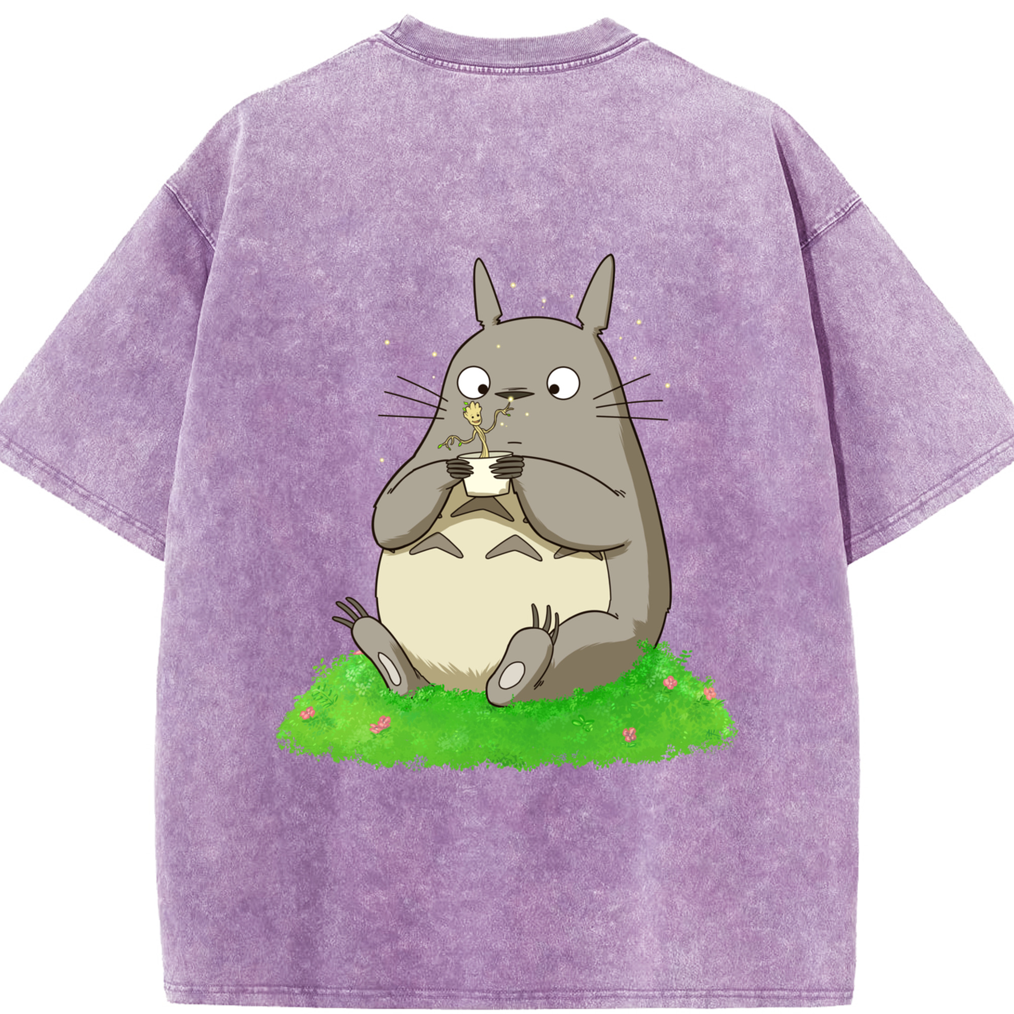 （画像用） となりのトトロ 草壁メイ 草壁サツキ My Neighbor Totoro Satsuki Kusakabe Mei Kusakabe 綿100% ヴィンテージ風 半袖Tシャツ（背面プリント）