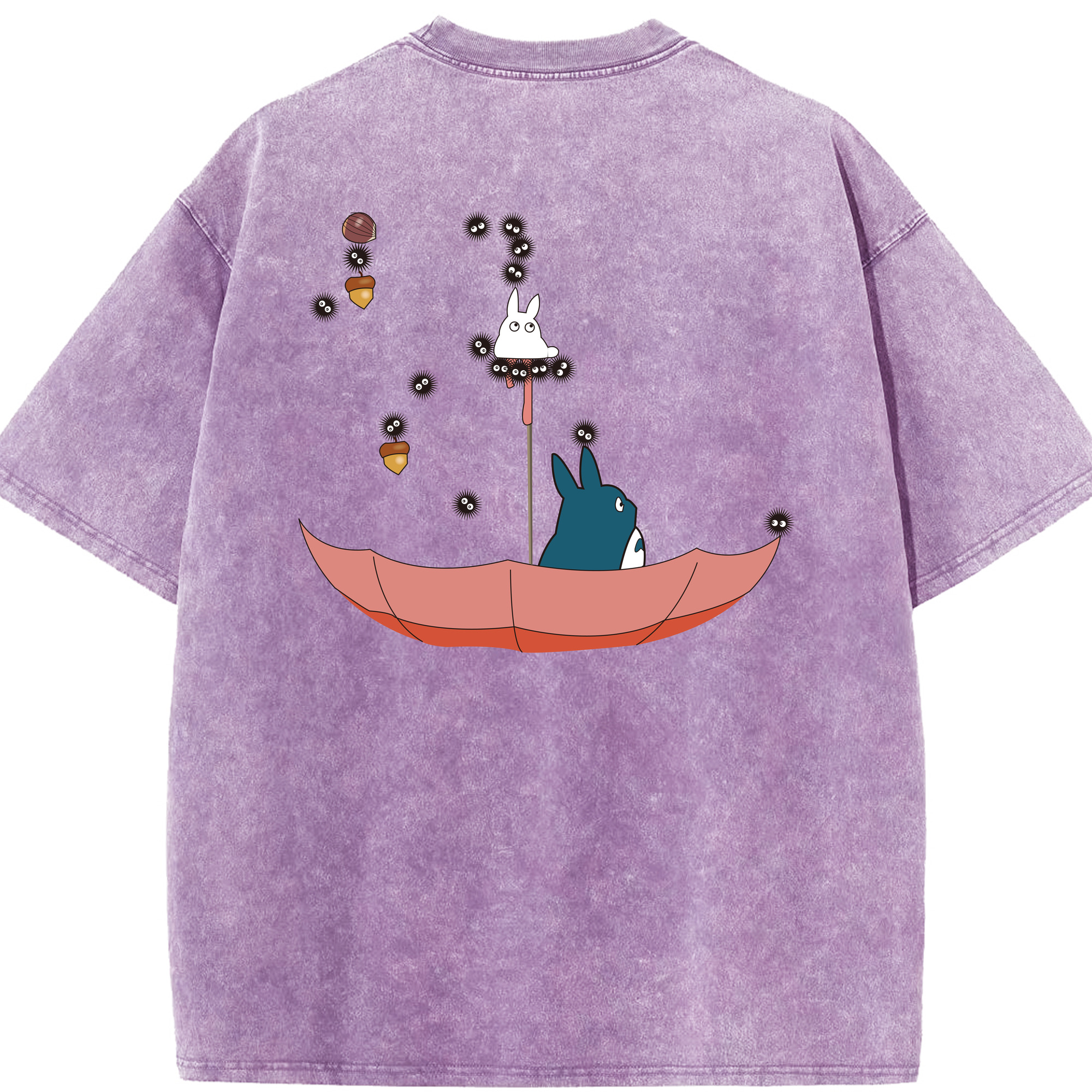 （画像用） となりのトトロ 草壁メイ 草壁サツキ My Neighbor Totoro Satsuki Kusakabe Mei Kusakabe 綿100% ヴィンテージ風 半袖Tシャツ（背面プリント）