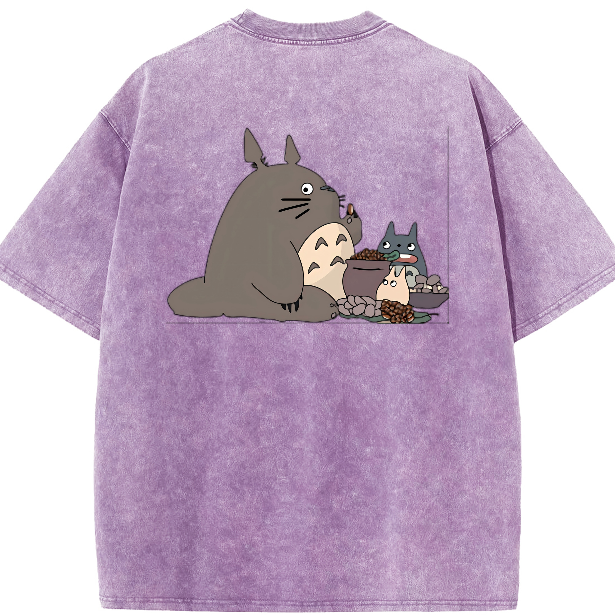（画像用） となりのトトロ 草壁メイ 草壁サツキ My Neighbor Totoro Satsuki Kusakabe Mei Kusakabe 綿100% ヴィンテージ風 半袖Tシャツ（背面プリント）
