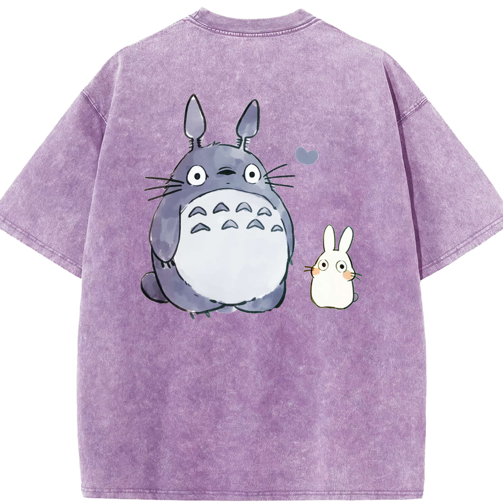 （画像用） となりのトトロ 草壁メイ 草壁サツキ My Neighbor Totoro Satsuki Kusakabe Mei Kusakabe 綿100% ヴィンテージ風 半袖Tシャツ（背面プリント）
