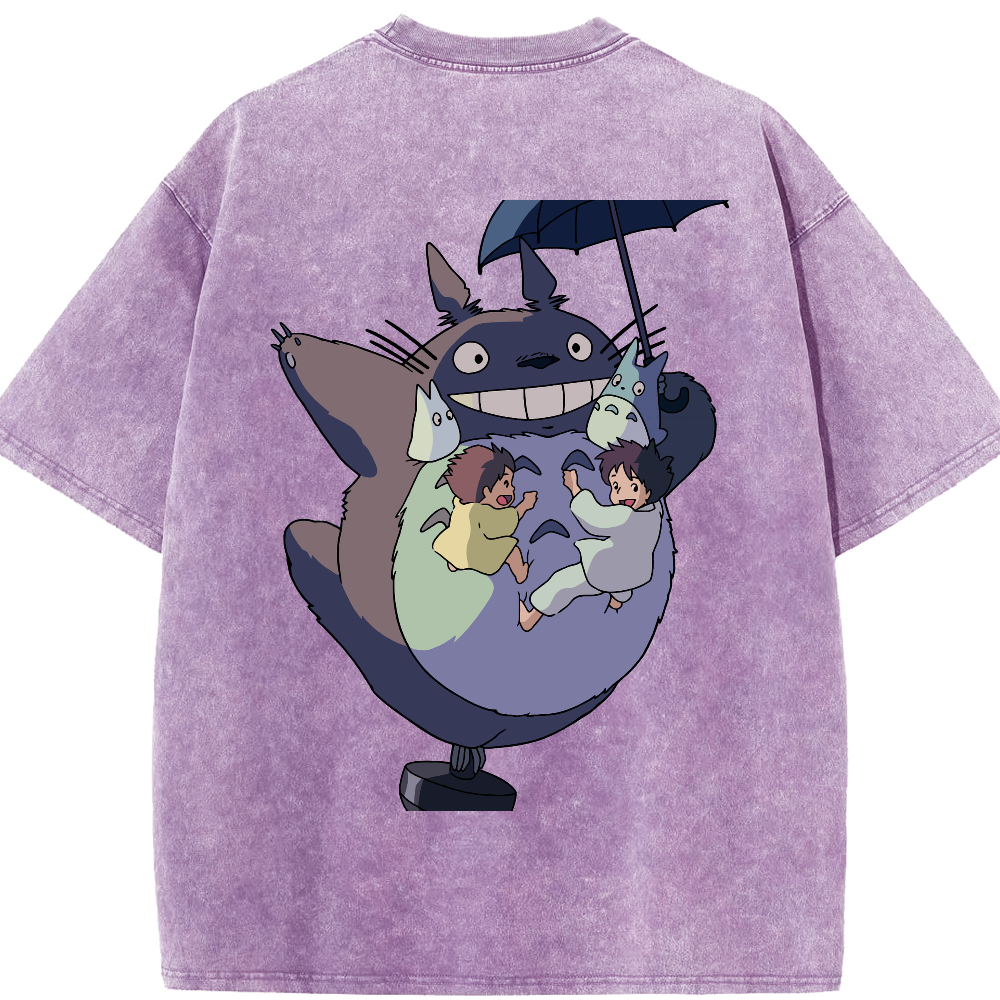 （画像用） となりのトトロ 草壁メイ 草壁サツキ My Neighbor Totoro Satsuki Kusakabe Mei Kusakabe 綿100% ヴィンテージ風 半袖Tシャツ（背面プリント）