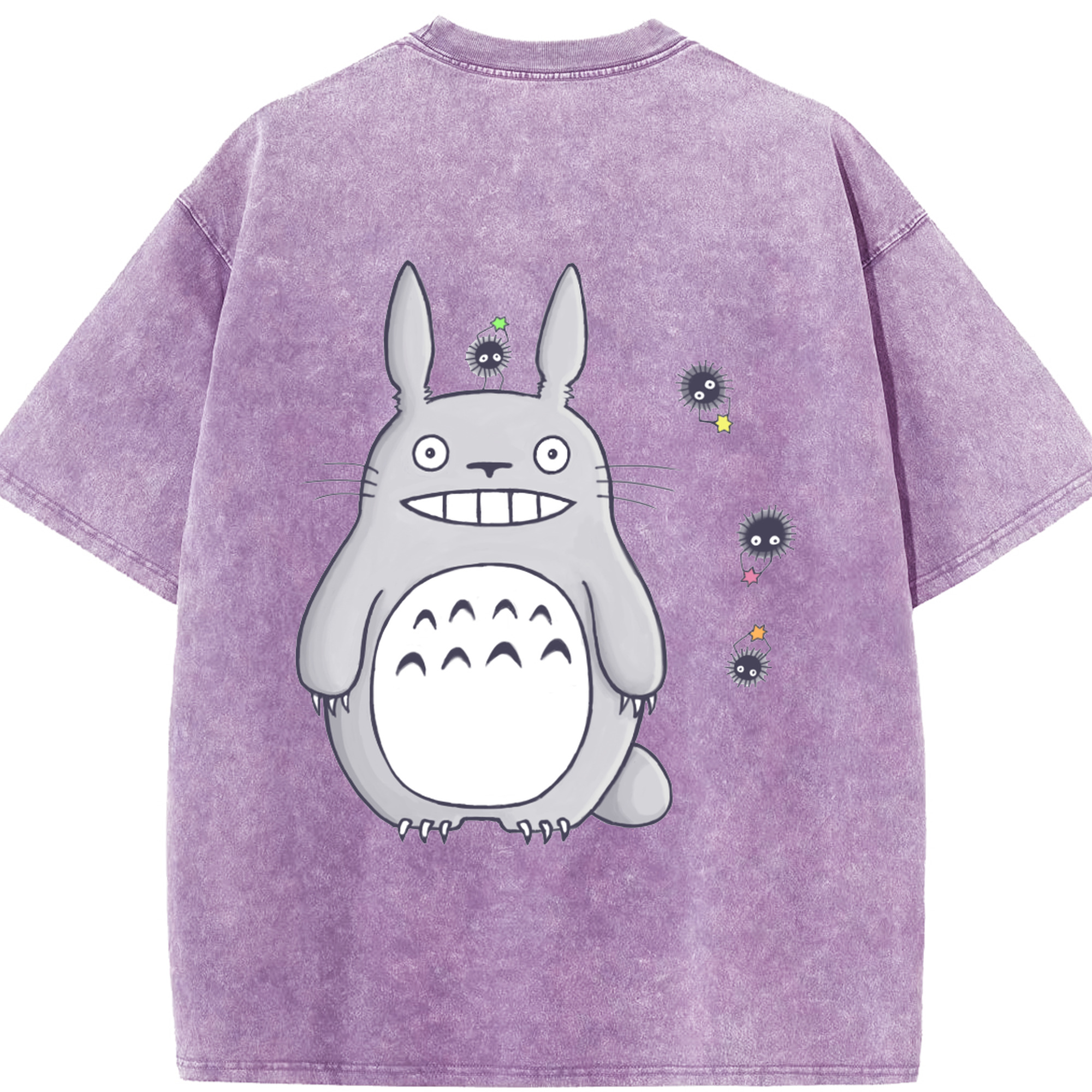 （画像用） となりのトトロ 草壁メイ 草壁サツキ My Neighbor Totoro Satsuki Kusakabe Mei Kusakabe 綿100% ヴィンテージ風 半袖Tシャツ（背面プリント）