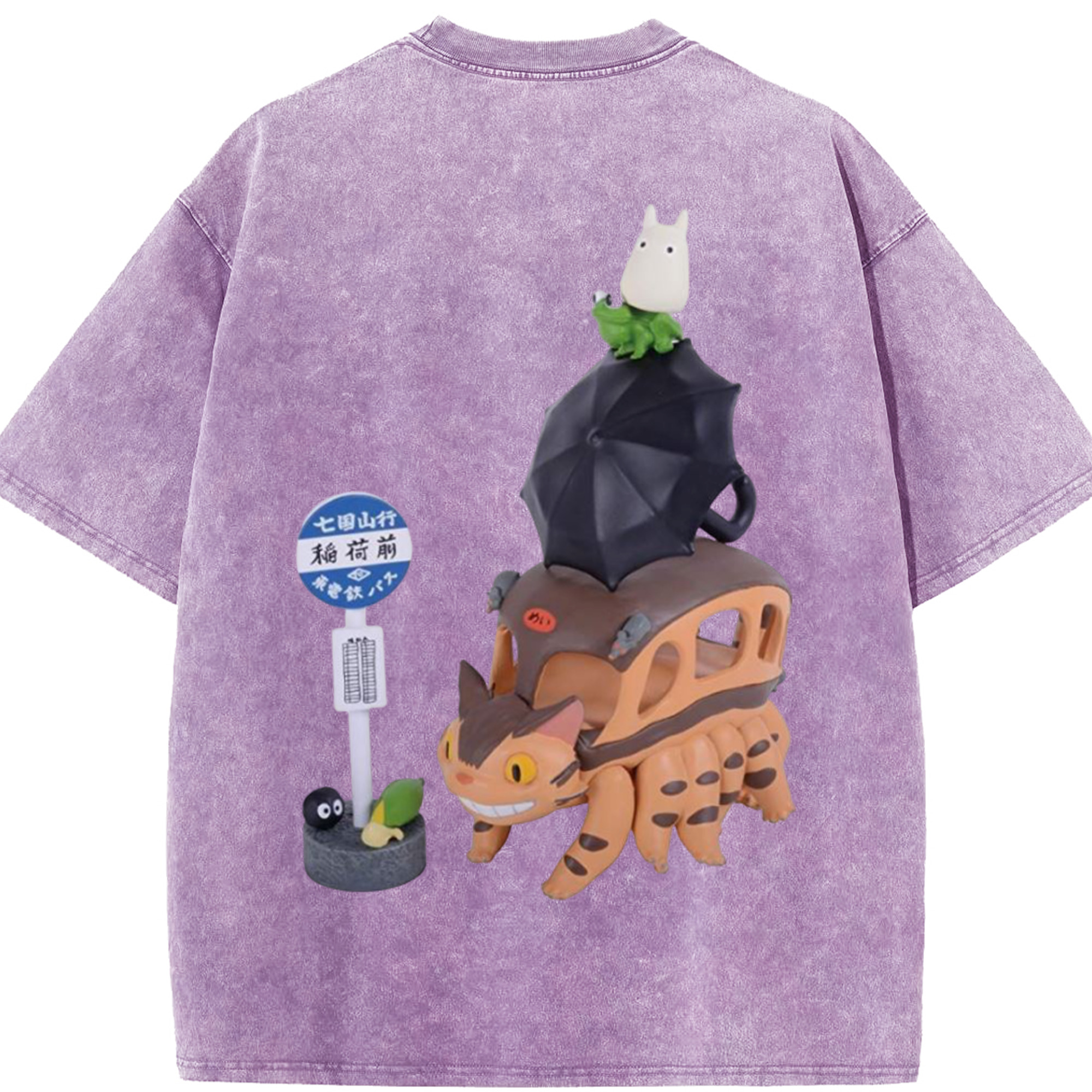 （画像用） となりのトトロ 草壁メイ 草壁サツキ My Neighbor Totoro Satsuki Kusakabe Mei Kusakabe 綿100% ヴィンテージ風 半袖Tシャツ（背面プリント）