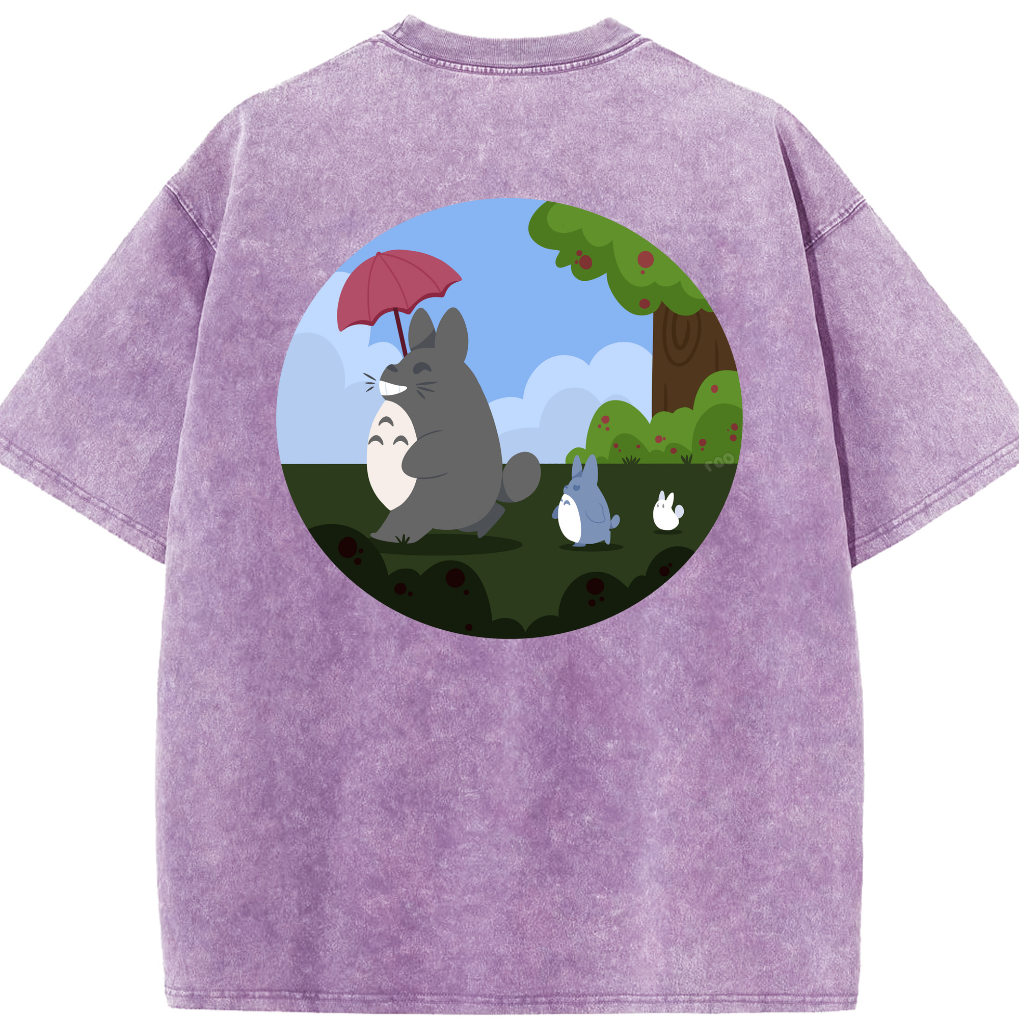 （画像用） となりのトトロ 草壁メイ 草壁サツキ My Neighbor Totoro Satsuki Kusakabe Mei Kusakabe 綿100% ヴィンテージ風 半袖Tシャツ（背面プリント）
