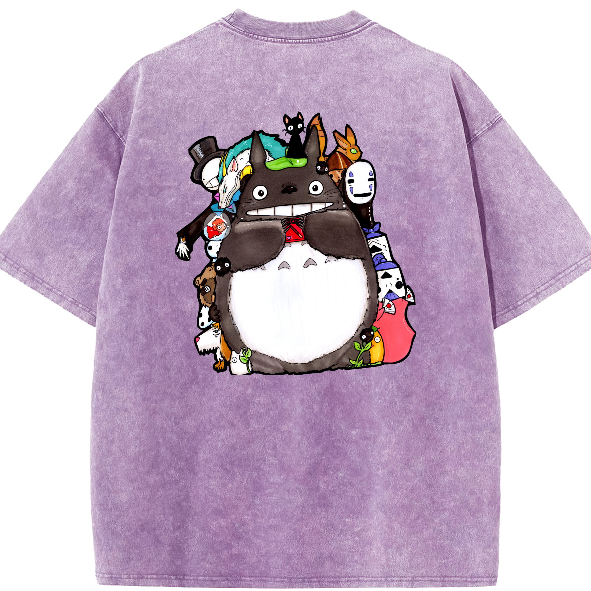 （画像用） となりのトトロ 草壁メイ 草壁サツキ My Neighbor Totoro Satsuki Kusakabe Mei Kusakabe 綿100% ヴィンテージ風 半袖Tシャツ（背面プリント）