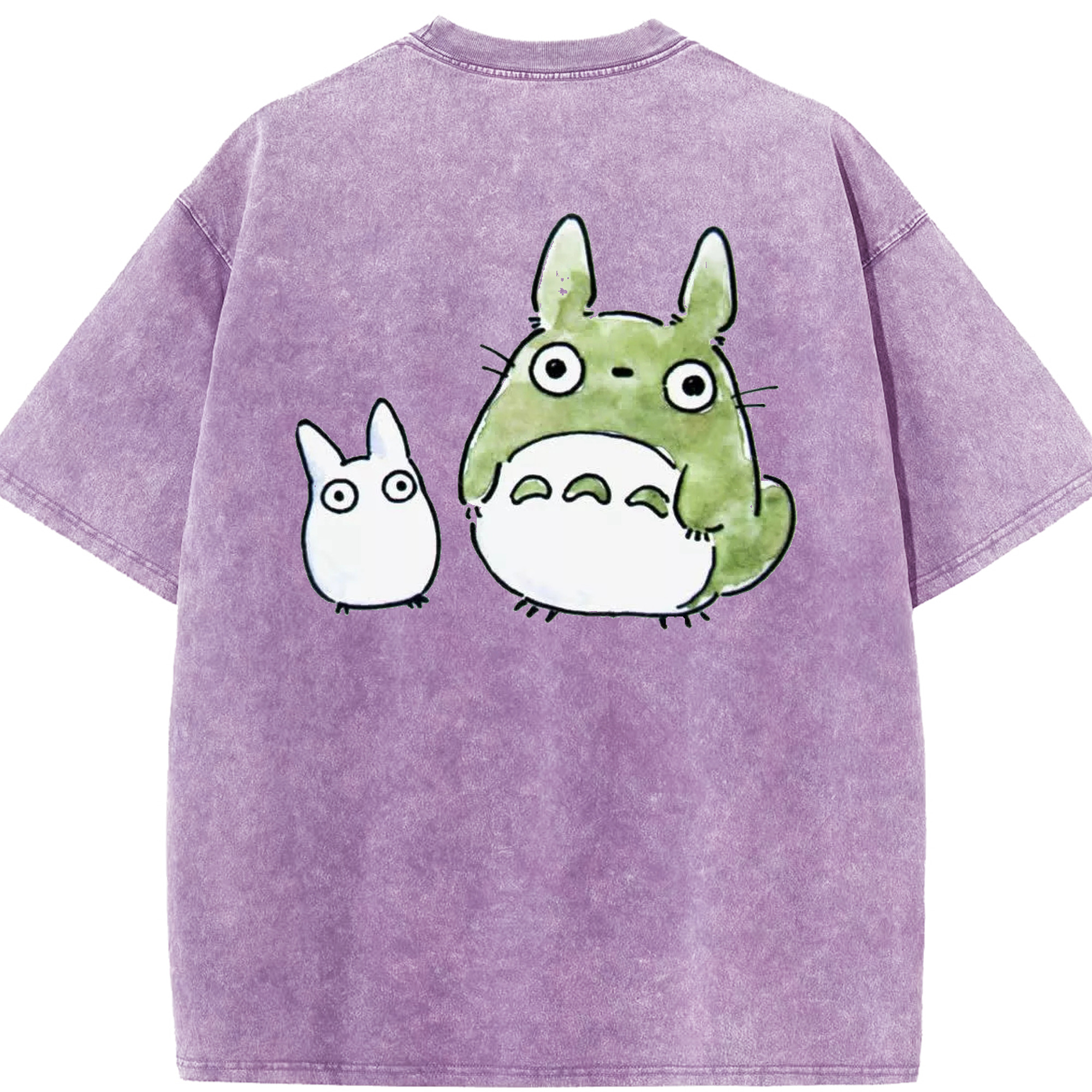 （画像用） となりのトトロ 草壁メイ 草壁サツキ My Neighbor Totoro Satsuki Kusakabe Mei Kusakabe 綿100% ヴィンテージ風 半袖Tシャツ（背面プリント）