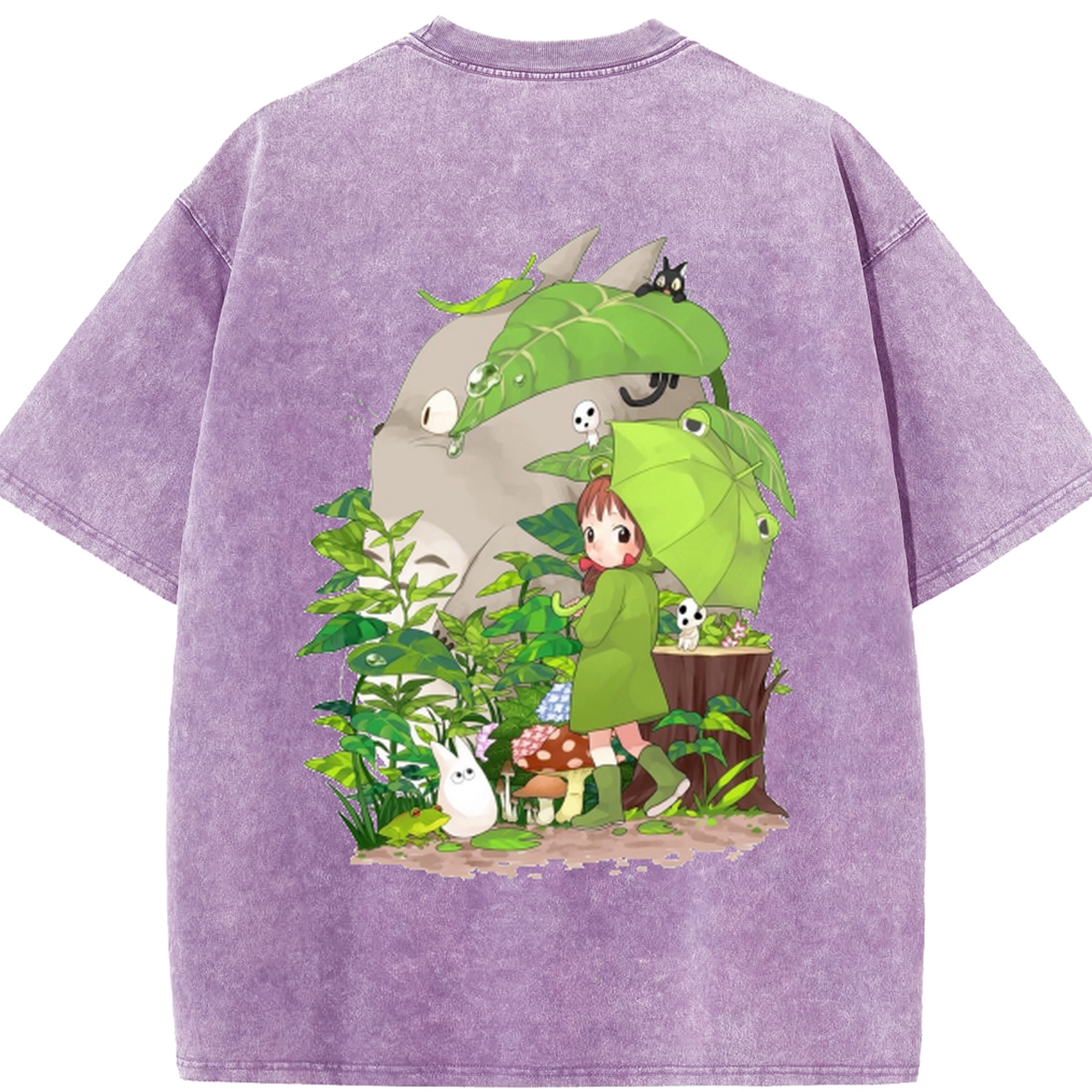 （画像用） となりのトトロ 草壁メイ 草壁サツキ My Neighbor Totoro Satsuki Kusakabe Mei Kusakabe 綿100% ヴィンテージ風 半袖Tシャツ（背面プリント）