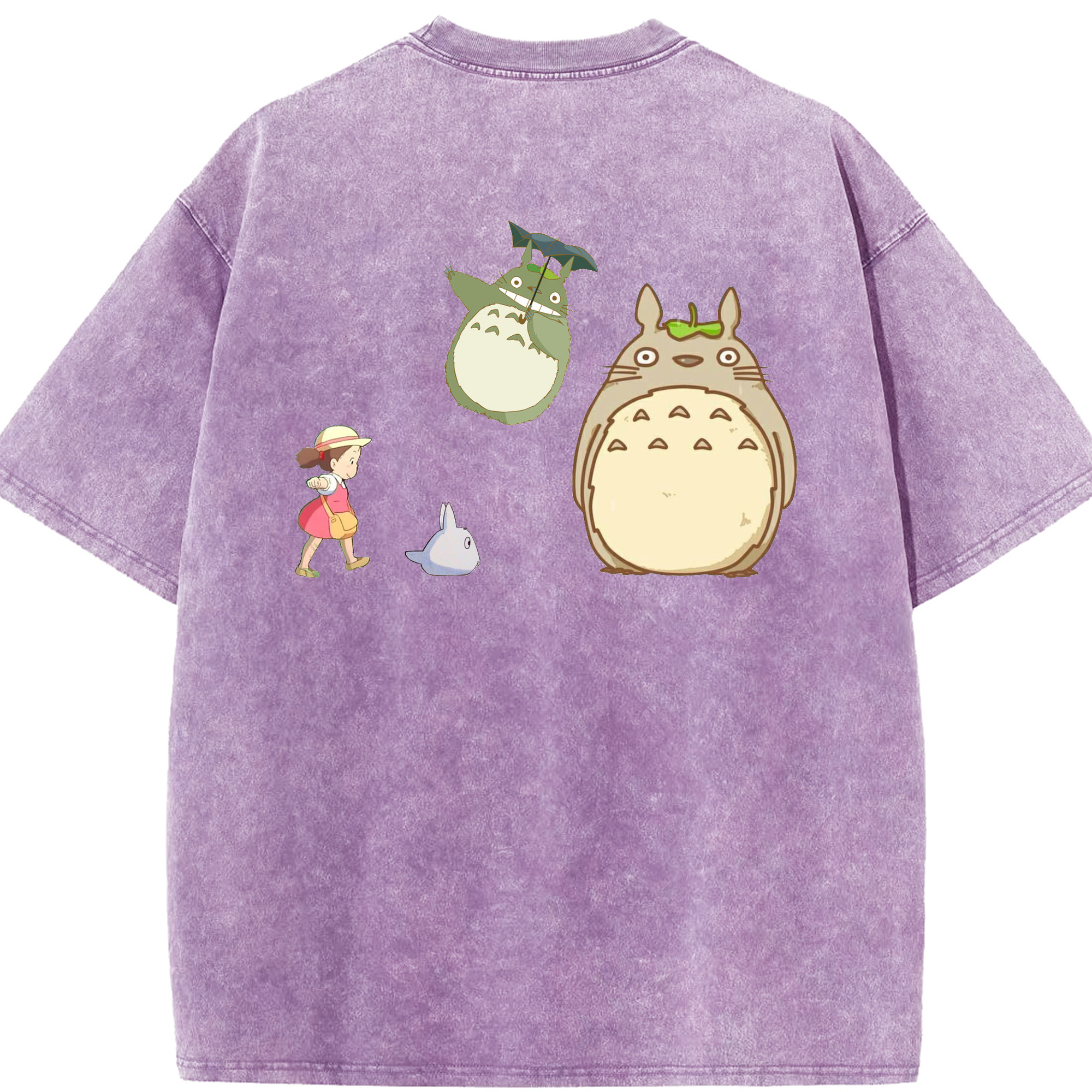 （画像用） となりのトトロ 草壁メイ 草壁サツキ My Neighbor Totoro Satsuki Kusakabe Mei Kusakabe 綿100% ヴィンテージ風 半袖Tシャツ（背面プリント）