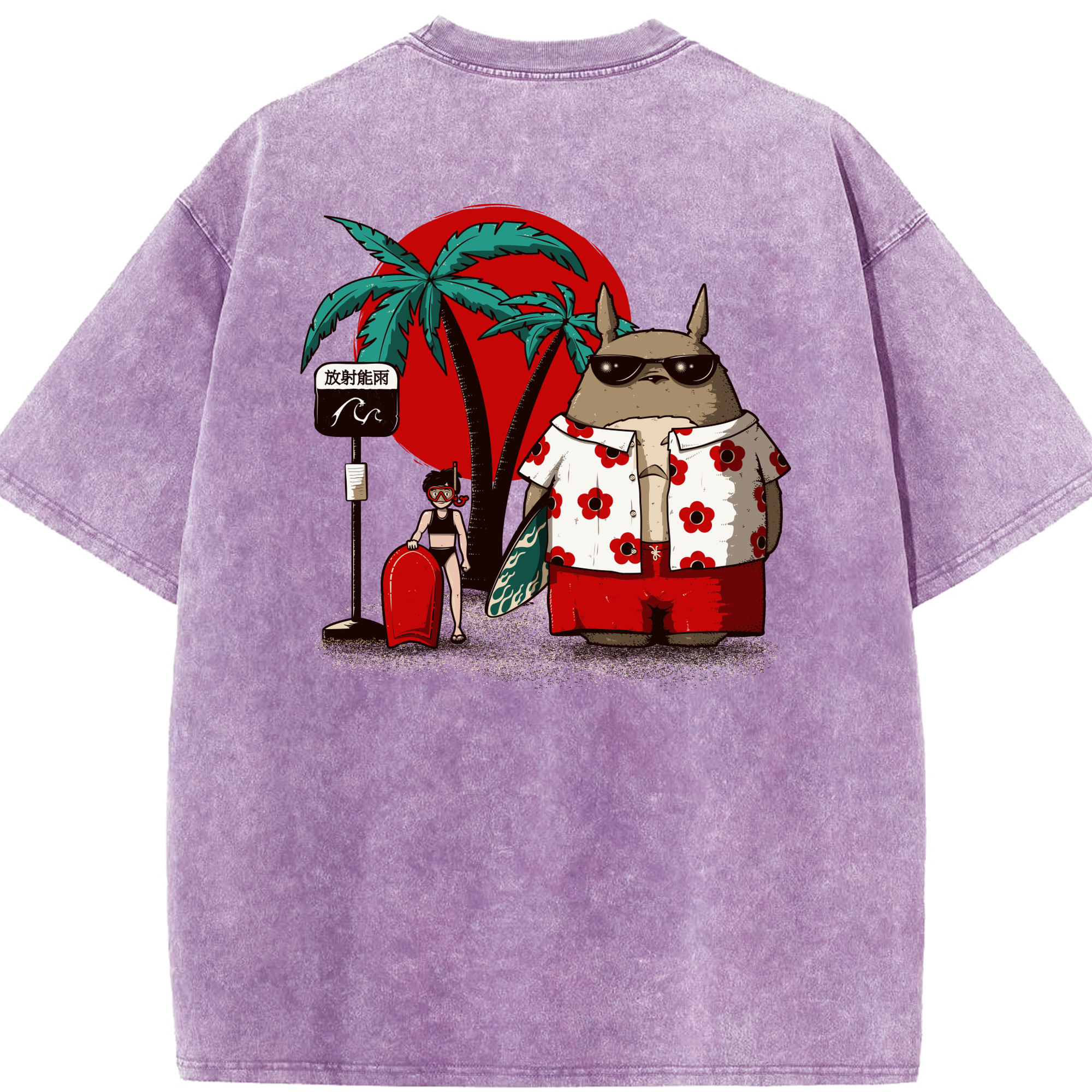 （画像用） となりのトトロ 草壁メイ 草壁サツキ My Neighbor Totoro Satsuki Kusakabe Mei Kusakabe 綿100% ヴィンテージ風 半袖Tシャツ（背面プリント）
