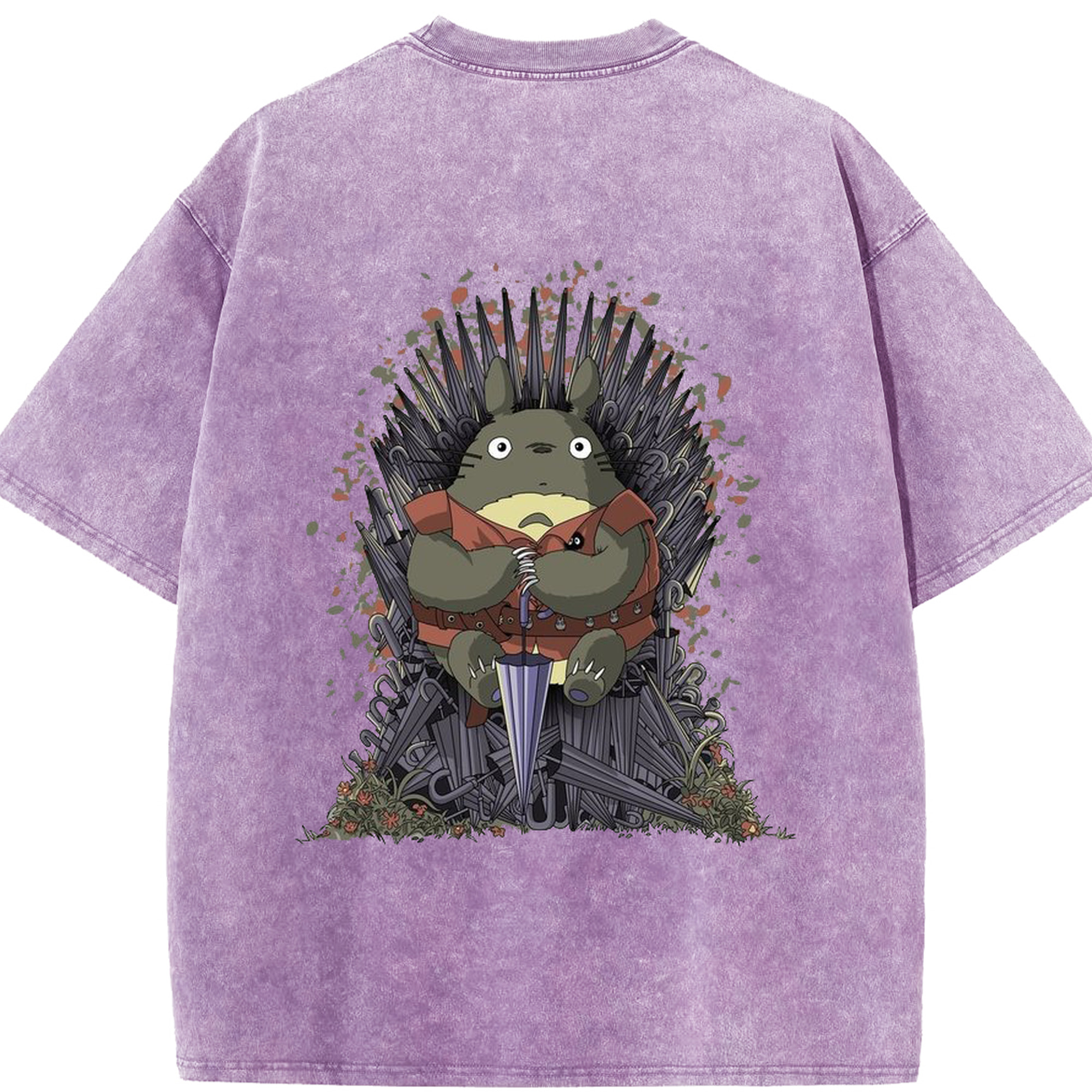 （画像用） となりのトトロ 草壁メイ 草壁サツキ My Neighbor Totoro Satsuki Kusakabe Mei Kusakabe 綿100% ヴィンテージ風 半袖Tシャツ（背面プリント）