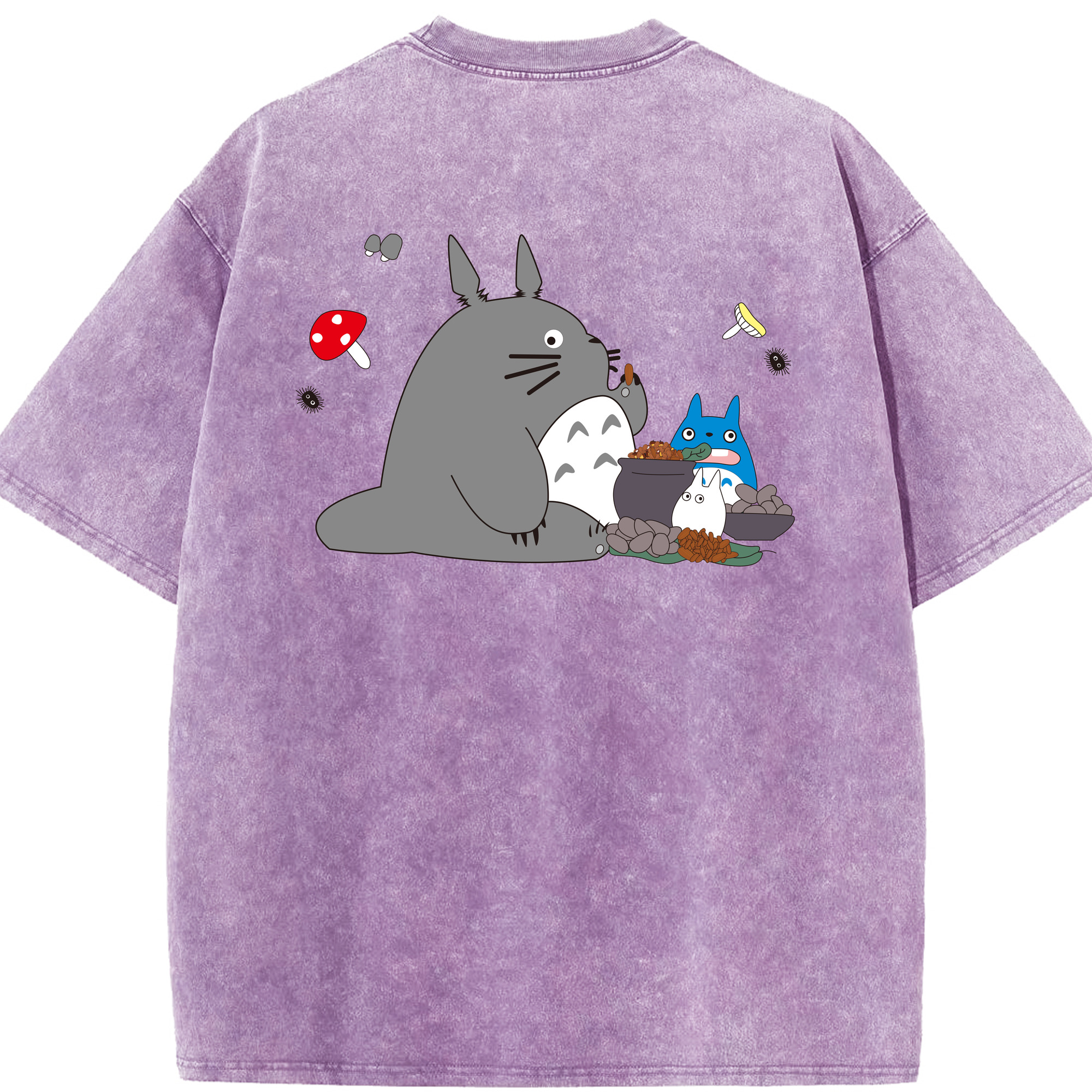 （画像用） となりのトトロ 草壁メイ 草壁サツキ My Neighbor Totoro Satsuki Kusakabe Mei Kusakabe 綿100% ヴィンテージ風 半袖Tシャツ（背面プリント）