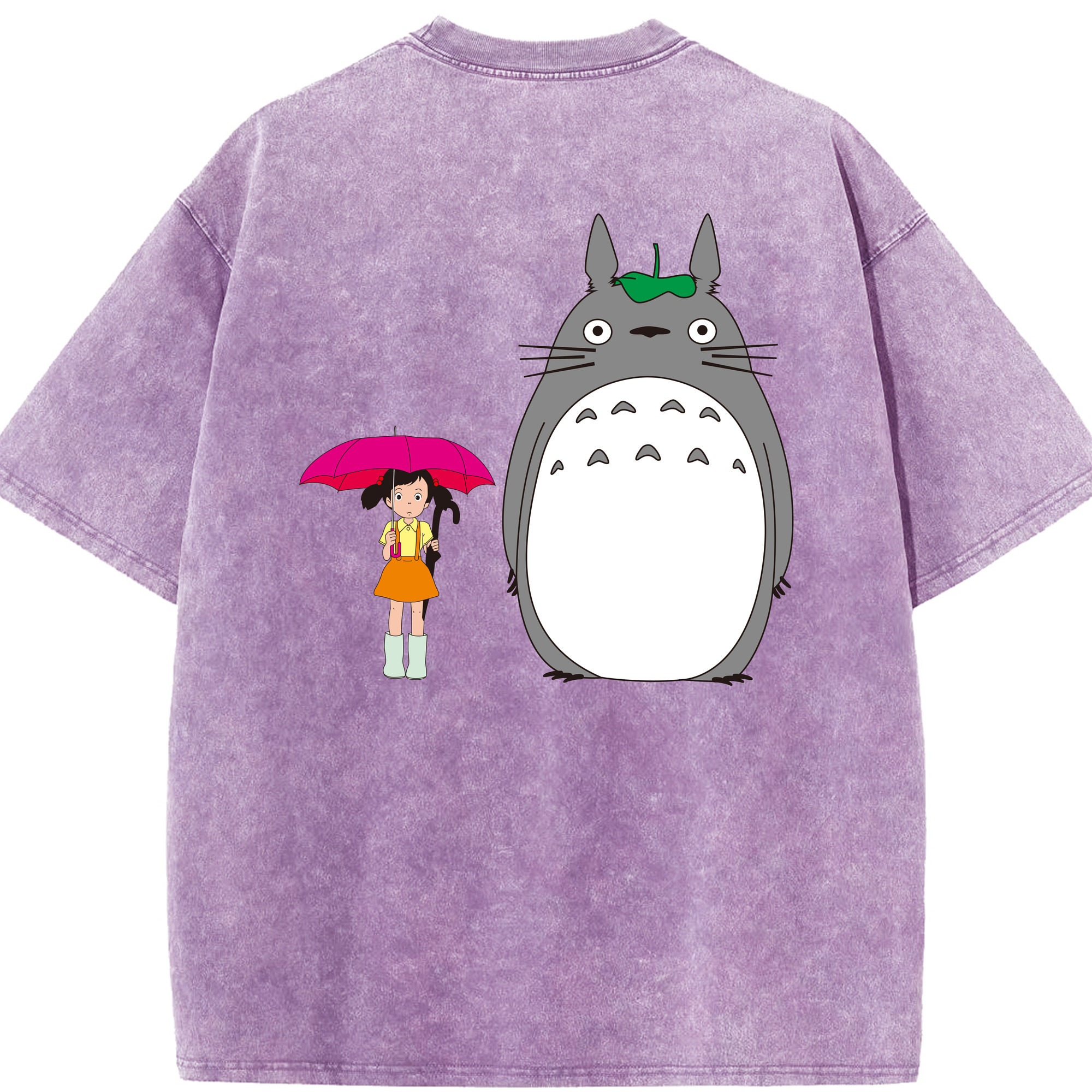 （画像用） となりのトトロ 草壁メイ 草壁サツキ My Neighbor Totoro Satsuki Kusakabe Mei Kusakabe 綿100% ヴィンテージ風 半袖Tシャツ（背面プリント）