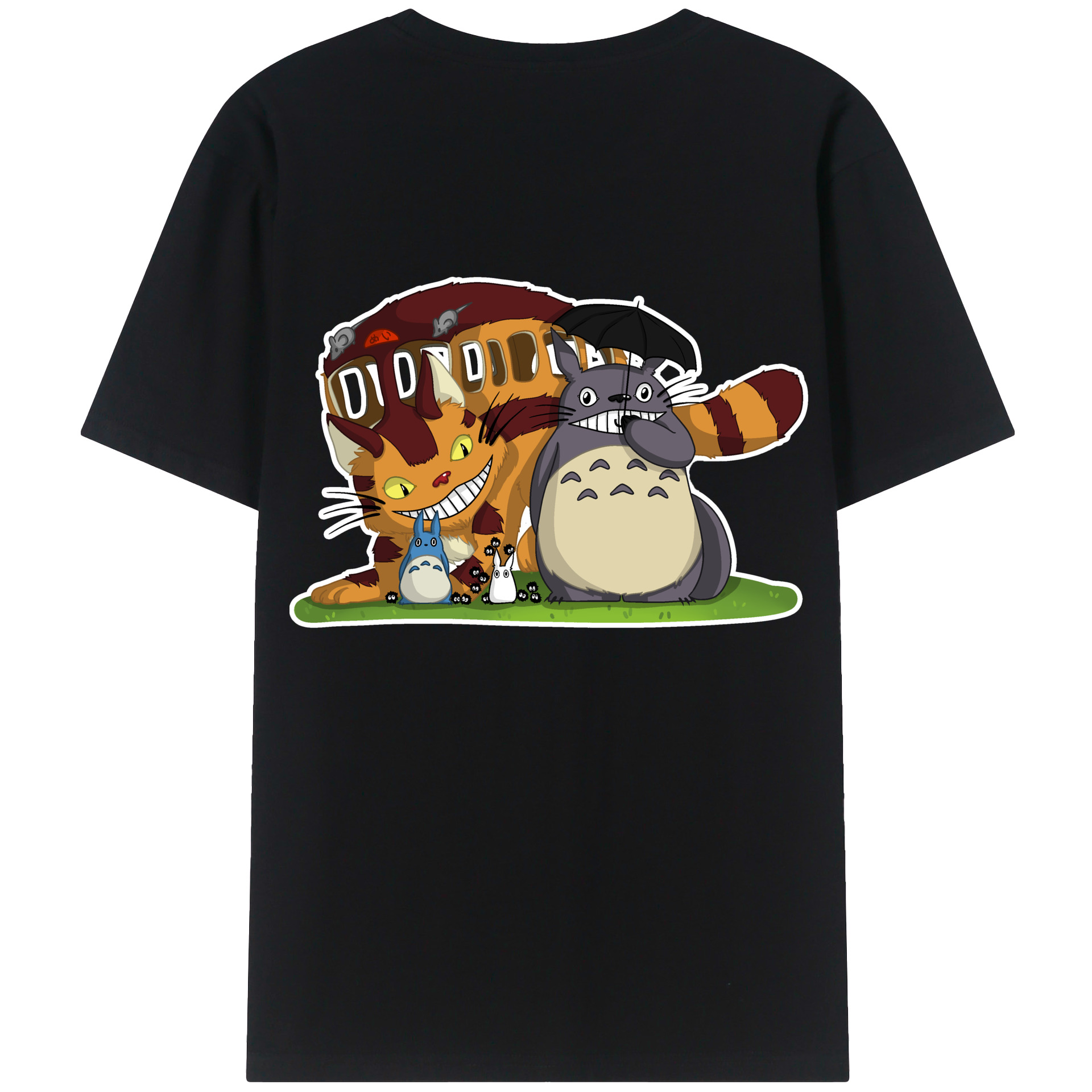 （画像用） となりのトトロ 草壁メイ 草壁サツキ My Neighbor Totoro Satsuki Kusakabe Mei Kusakabe 綿100％ メンズ半袖Tシャツ（バックプリント） 通気性
