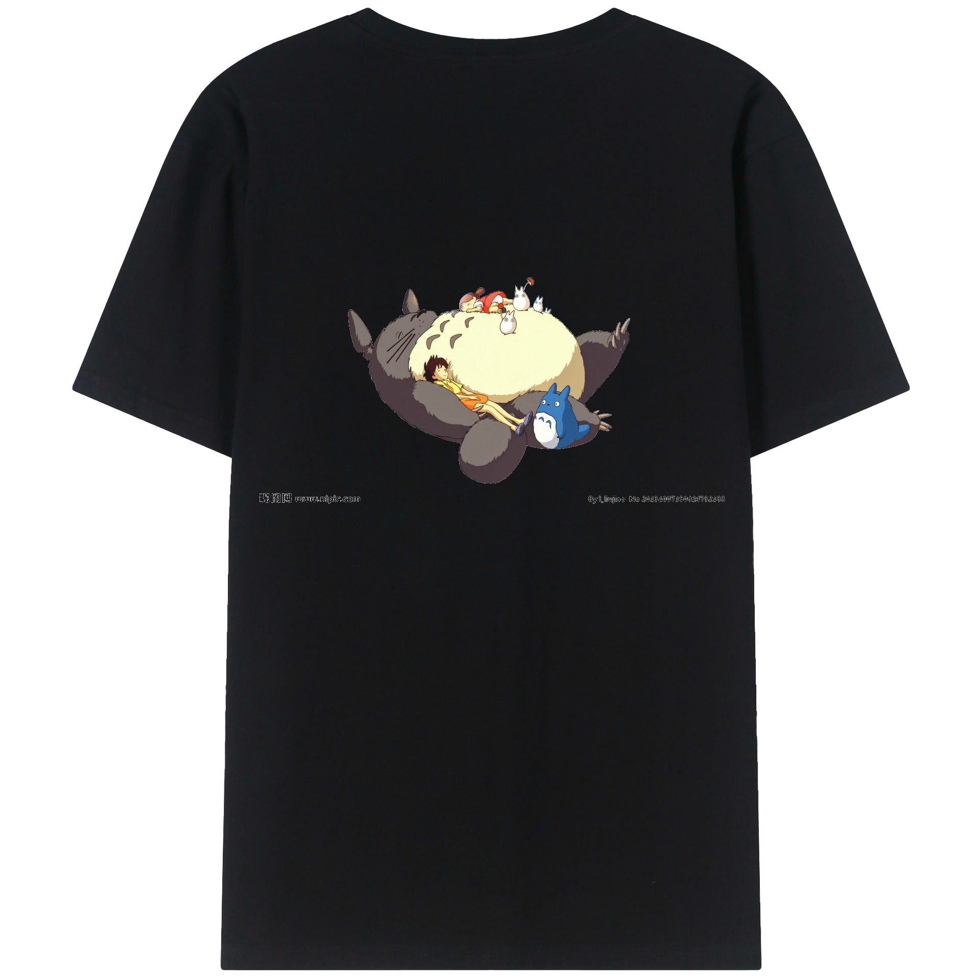 （画像用） となりのトトロ 草壁メイ 草壁サツキ My Neighbor Totoro Satsuki Kusakabe Mei Kusakabe 綿100％ メンズ半袖Tシャツ（バックプリント） 通気性