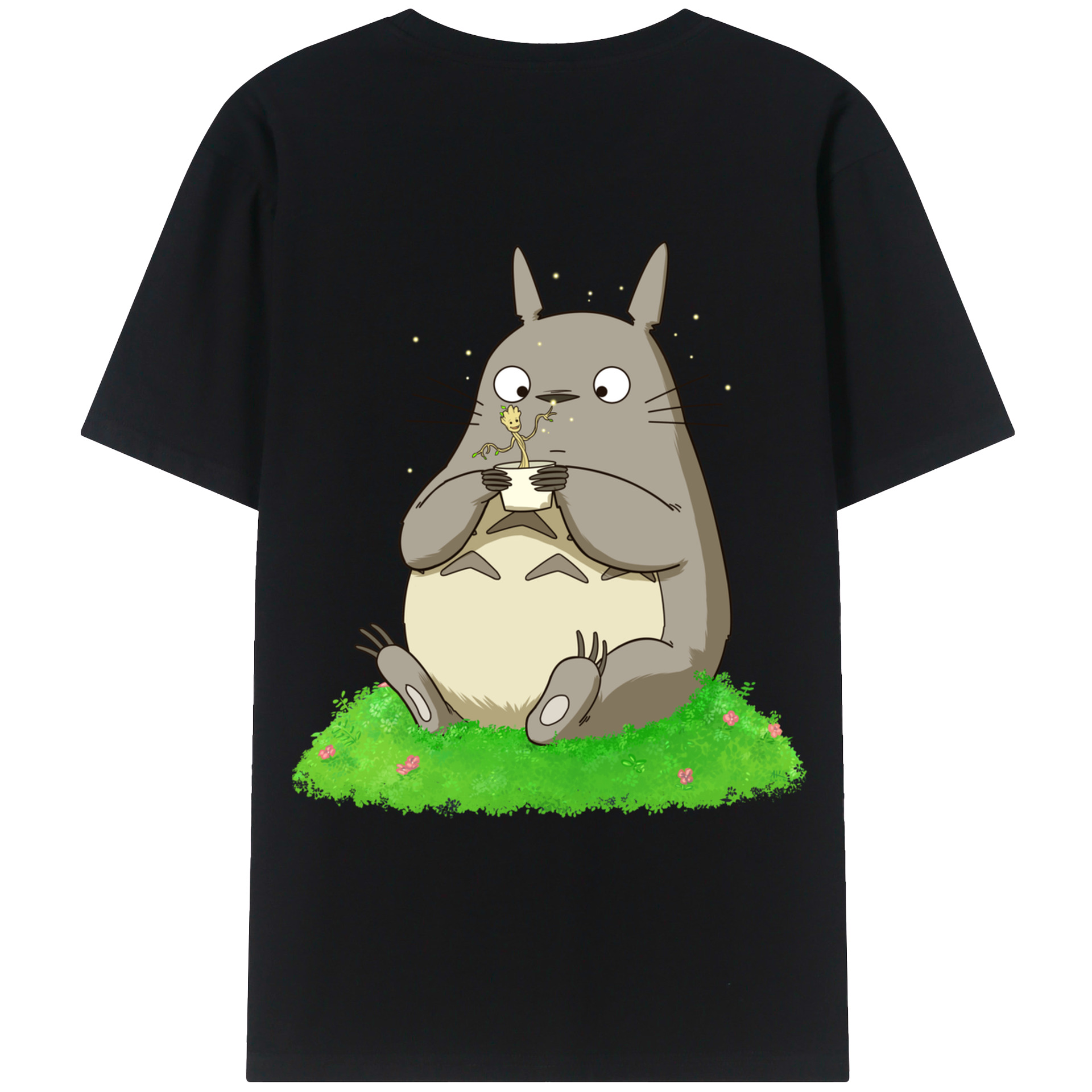 （画像用） となりのトトロ 草壁メイ 草壁サツキ My Neighbor Totoro Satsuki Kusakabe Mei Kusakabe 綿100％ メンズ半袖Tシャツ（バックプリント） 通気性