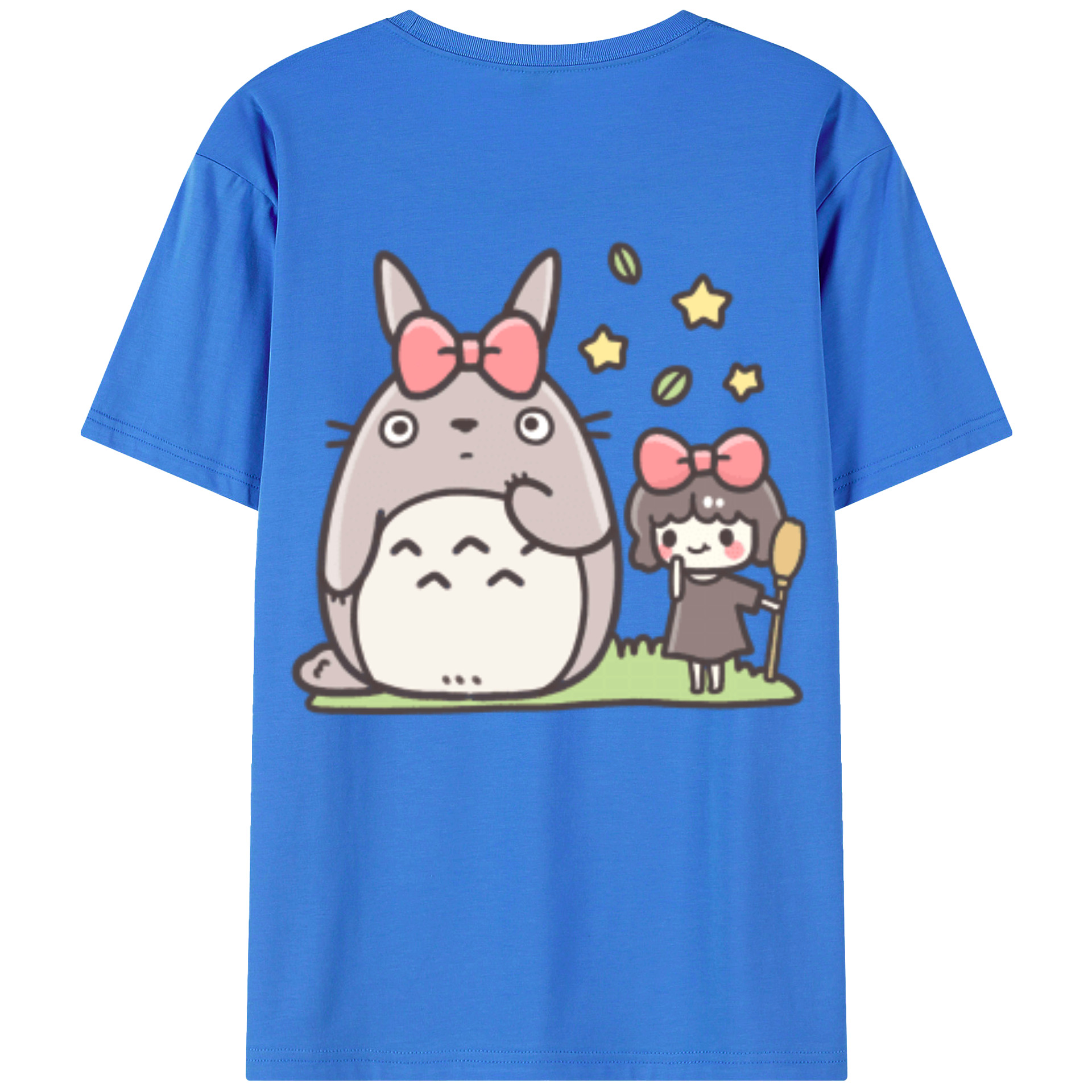 （画像用） となりのトトロ 草壁メイ 草壁サツキ My Neighbor Totoro Satsuki Kusakabe Mei Kusakabe 綿100％ メンズ半袖Tシャツ（バックプリント） 通気性