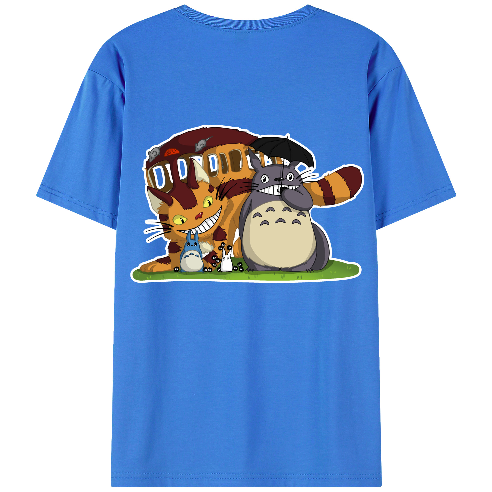 （画像用） となりのトトロ 草壁メイ 草壁サツキ My Neighbor Totoro Satsuki Kusakabe Mei Kusakabe 綿100％ メンズ半袖Tシャツ（バックプリント） 通気性