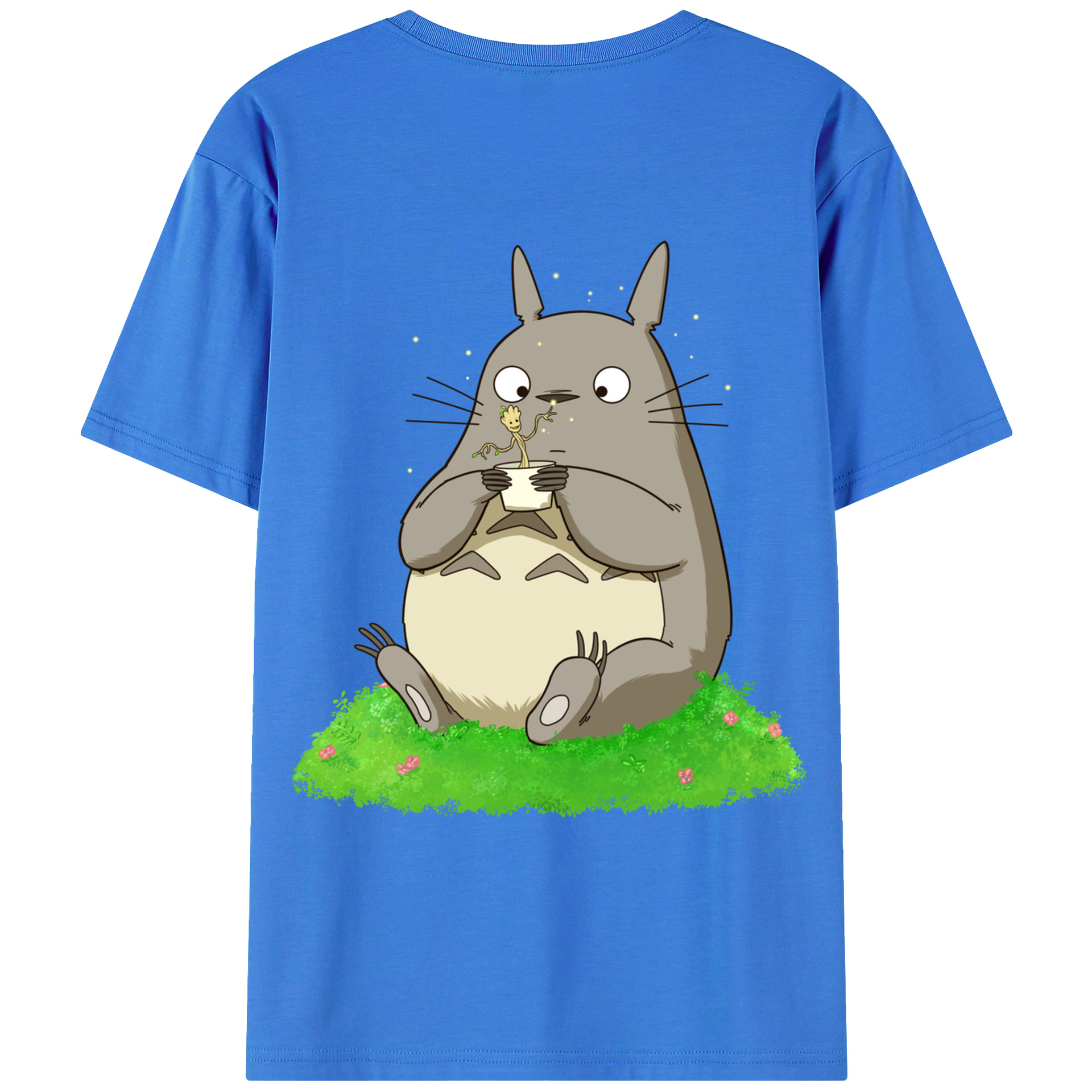 （画像用） となりのトトロ 草壁メイ 草壁サツキ My Neighbor Totoro Satsuki Kusakabe Mei Kusakabe 綿100％ メンズ半袖Tシャツ（バックプリント） 通気性