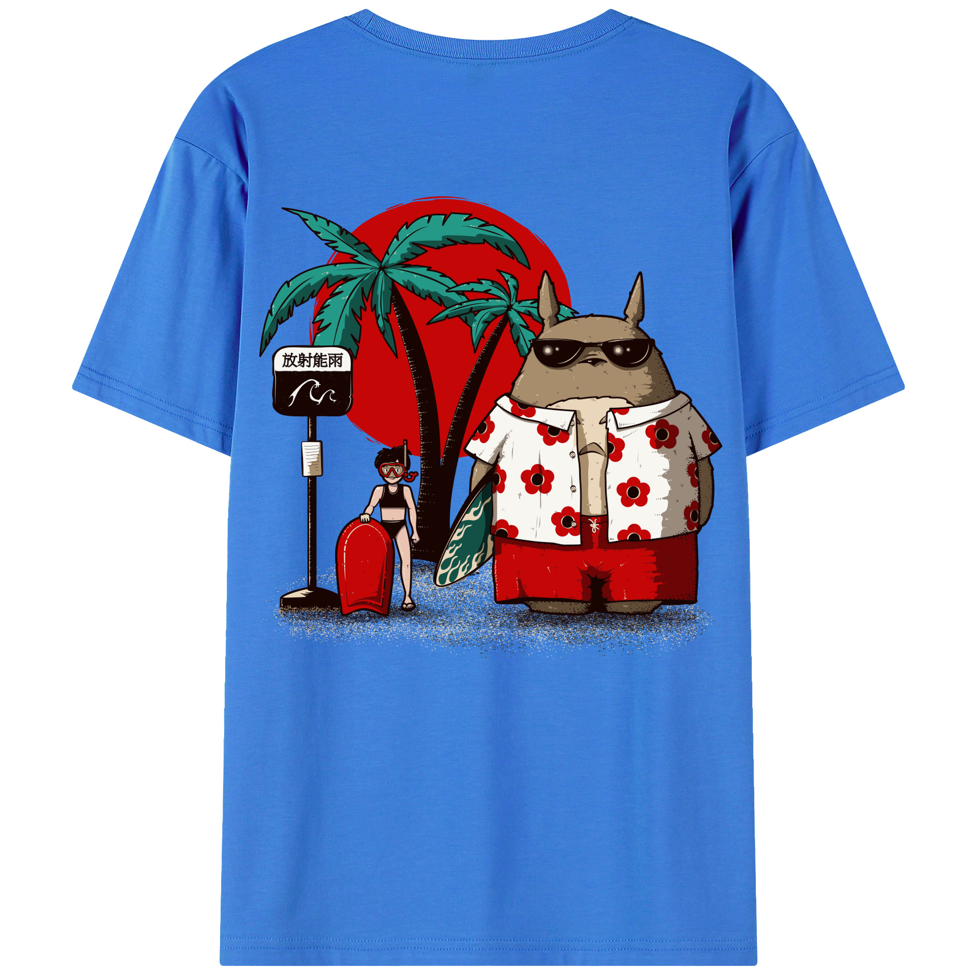 （画像用） となりのトトロ 草壁メイ 草壁サツキ My Neighbor Totoro Satsuki Kusakabe Mei Kusakabe 綿100％ メンズ半袖Tシャツ（バックプリント） 通気性
