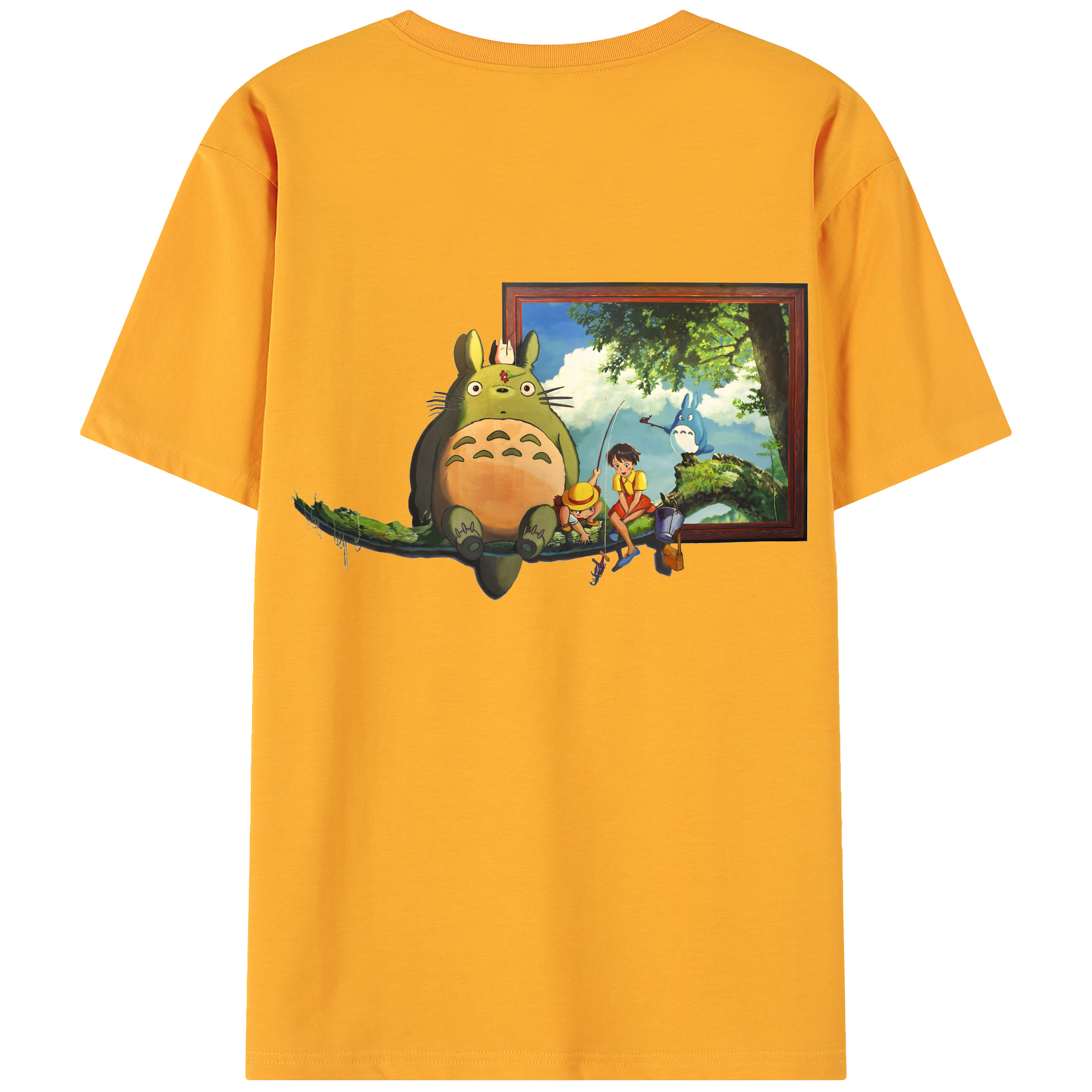 （画像用） となりのトトロ 草壁メイ 草壁サツキ My Neighbor Totoro Satsuki Kusakabe Mei Kusakabe 綿100％ メンズ半袖Tシャツ（バックプリント） 通気性