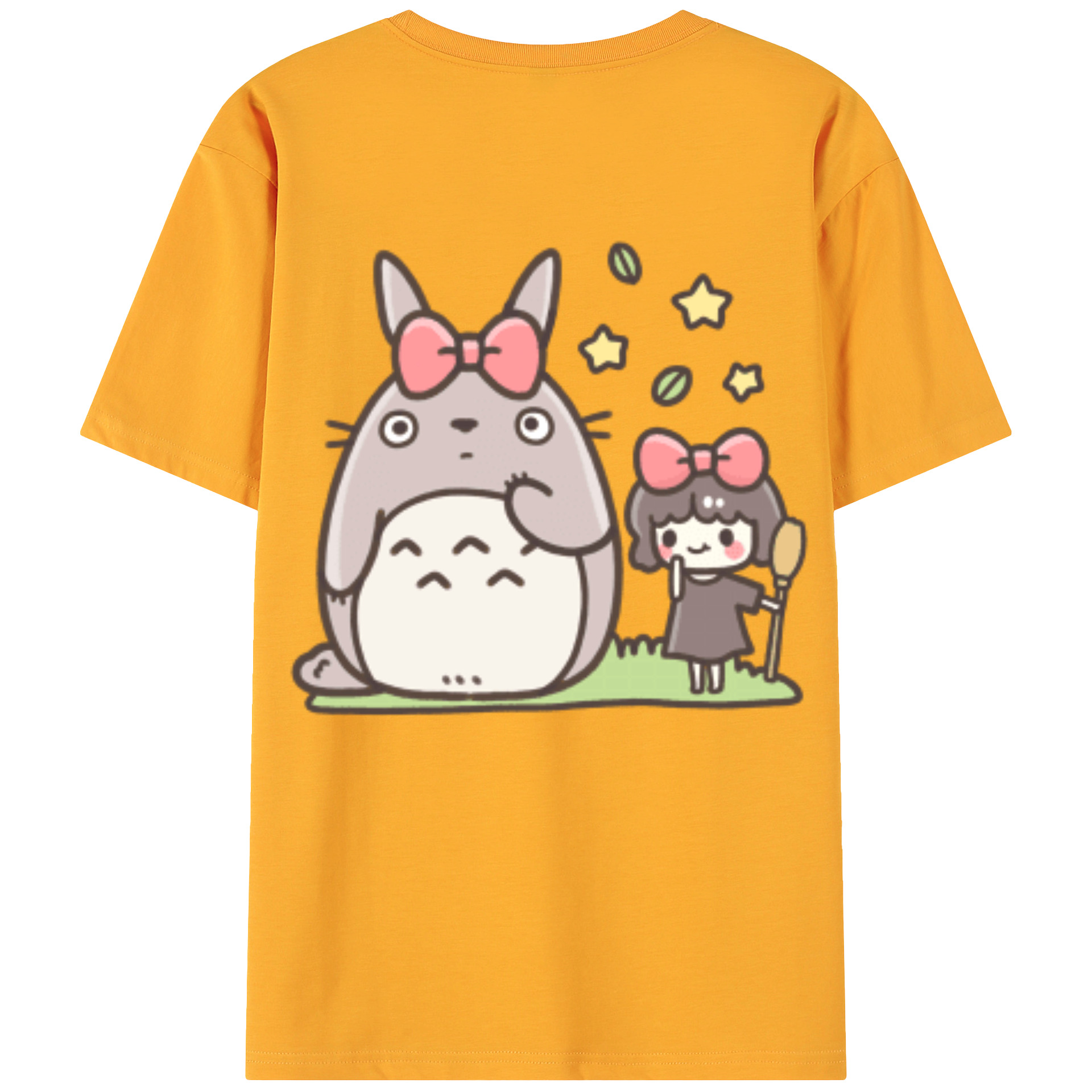 （画像用） となりのトトロ 草壁メイ 草壁サツキ My Neighbor Totoro Satsuki Kusakabe Mei Kusakabe 綿100％ メンズ半袖Tシャツ（バックプリント） 通気性