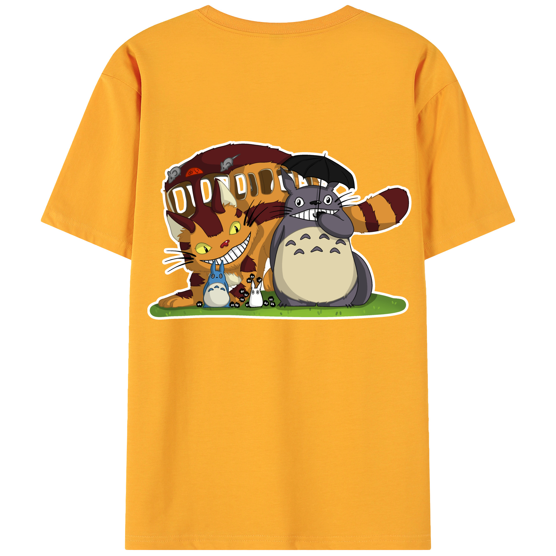 （画像用） となりのトトロ 草壁メイ 草壁サツキ My Neighbor Totoro Satsuki Kusakabe Mei Kusakabe 綿100％ メンズ半袖Tシャツ（バックプリント） 通気性