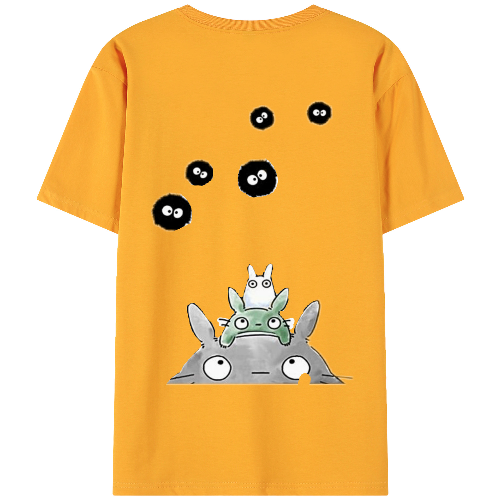 （画像用） となりのトトロ 草壁メイ 草壁サツキ My Neighbor Totoro Satsuki Kusakabe Mei Kusakabe 綿100％ メンズ半袖Tシャツ（バックプリント） 通気性