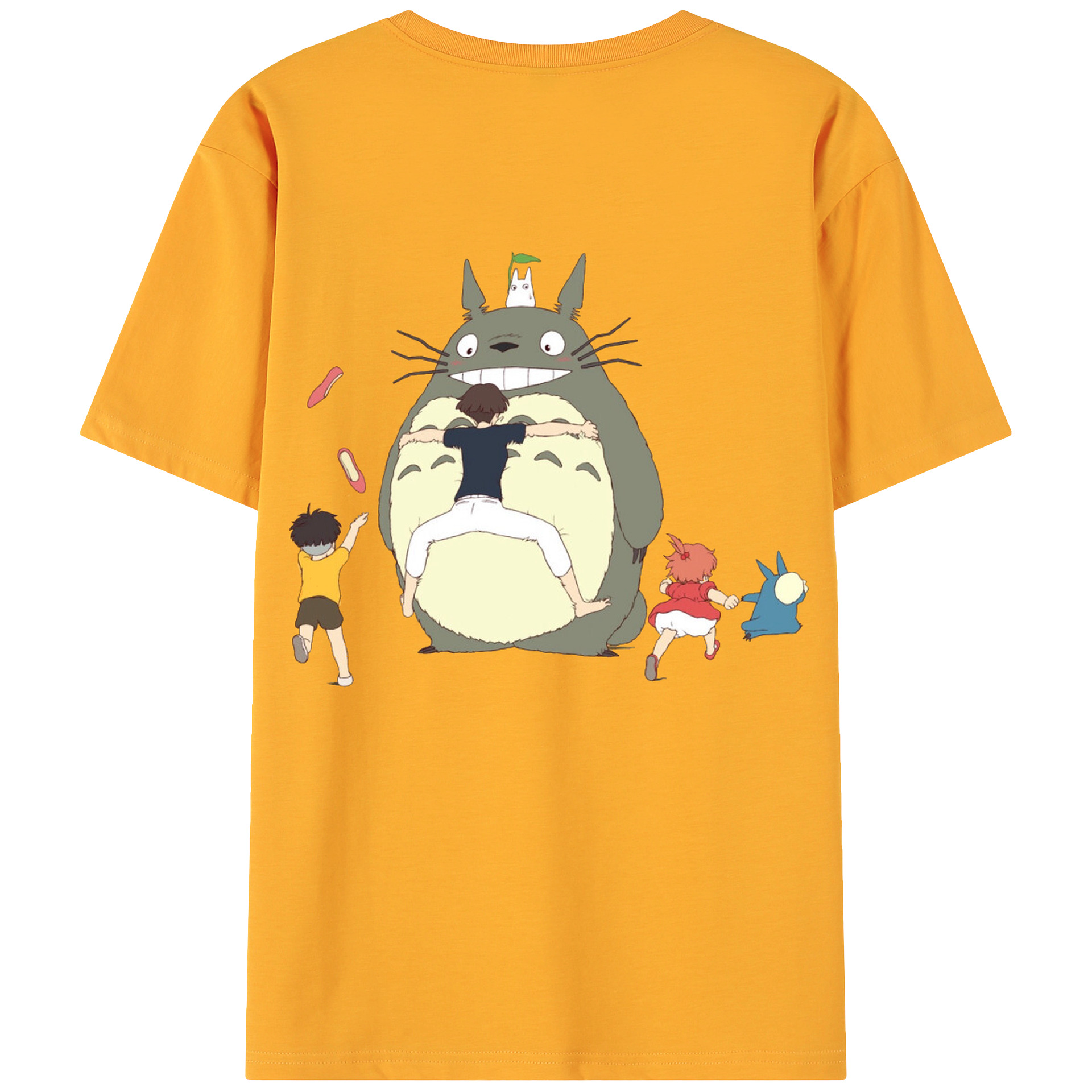 （画像用） となりのトトロ 草壁メイ 草壁サツキ My Neighbor Totoro Satsuki Kusakabe Mei Kusakabe 綿100％ メンズ半袖Tシャツ（バックプリント） 通気性