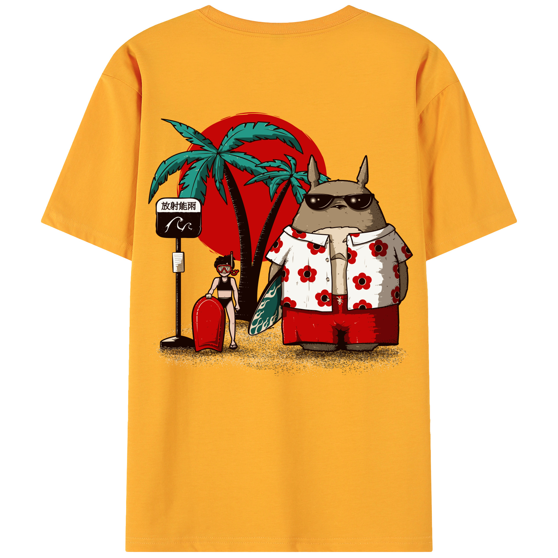 （画像用） となりのトトロ 草壁メイ 草壁サツキ My Neighbor Totoro Satsuki Kusakabe Mei Kusakabe 綿100％ メンズ半袖Tシャツ（バックプリント） 通気性