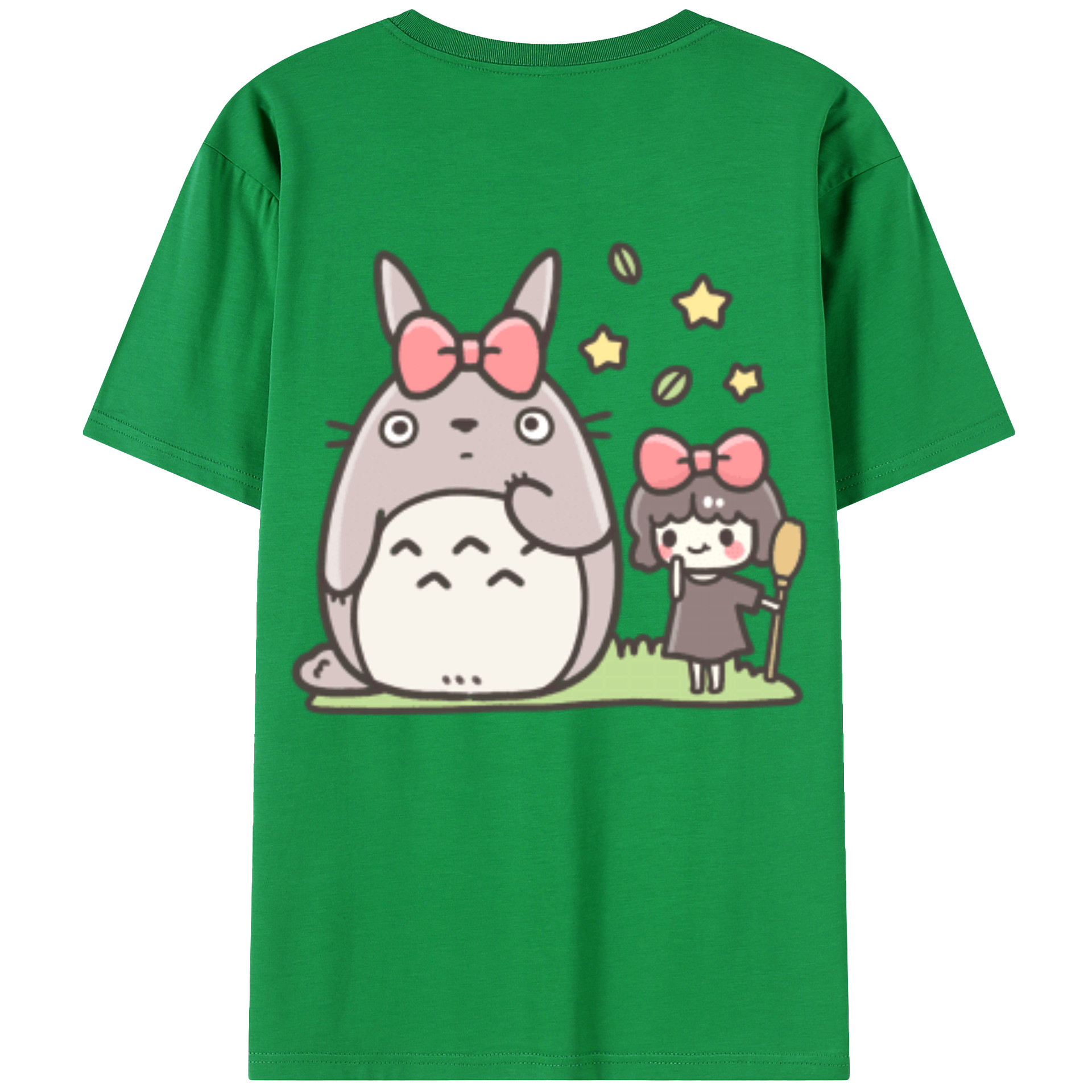 （画像用） となりのトトロ 草壁メイ 草壁サツキ My Neighbor Totoro Satsuki Kusakabe Mei Kusakabe 綿100％ メンズ半袖Tシャツ（バックプリント） 通気性