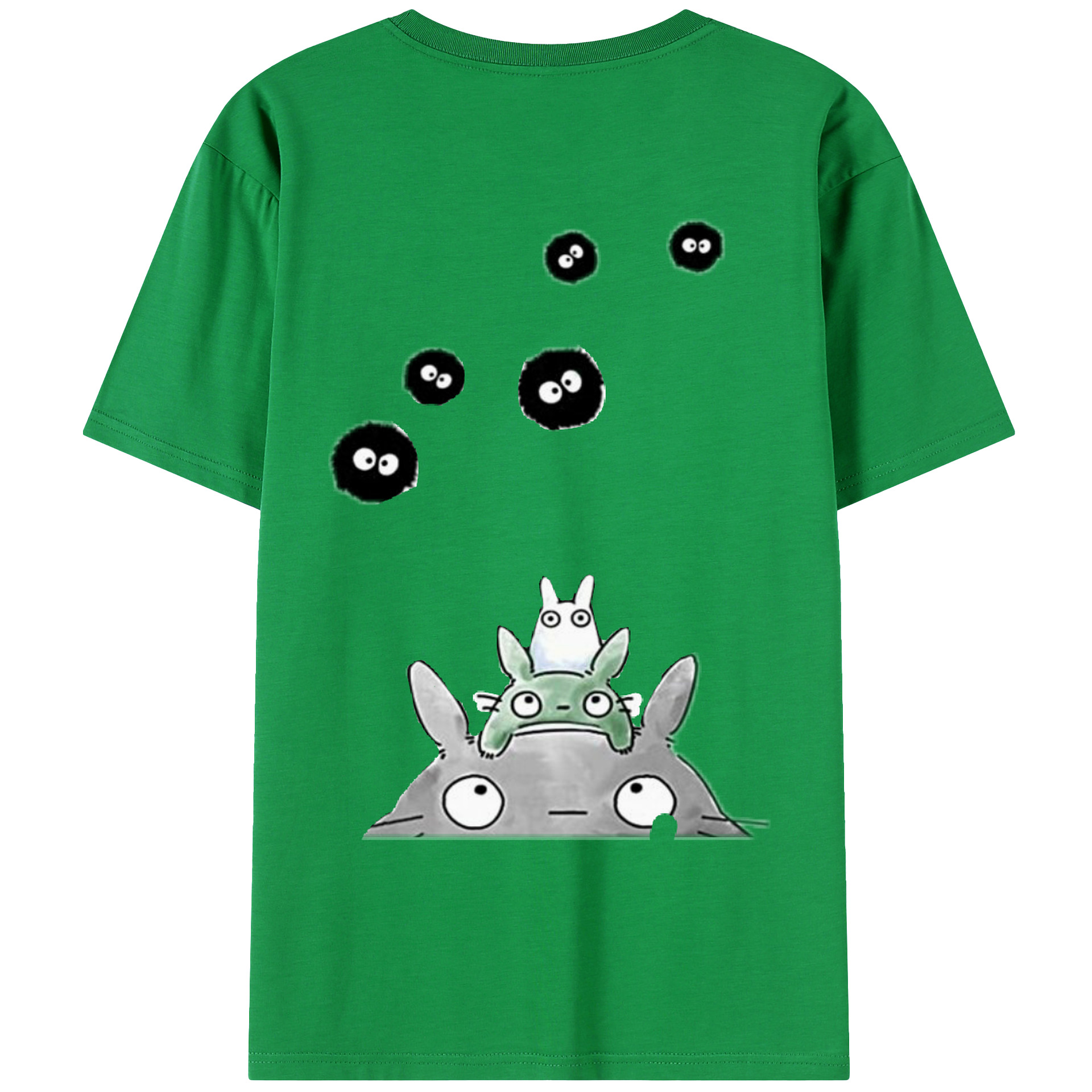 （画像用） となりのトトロ 草壁メイ 草壁サツキ My Neighbor Totoro Satsuki Kusakabe Mei Kusakabe 綿100％ メンズ半袖Tシャツ（バックプリント） 通気性